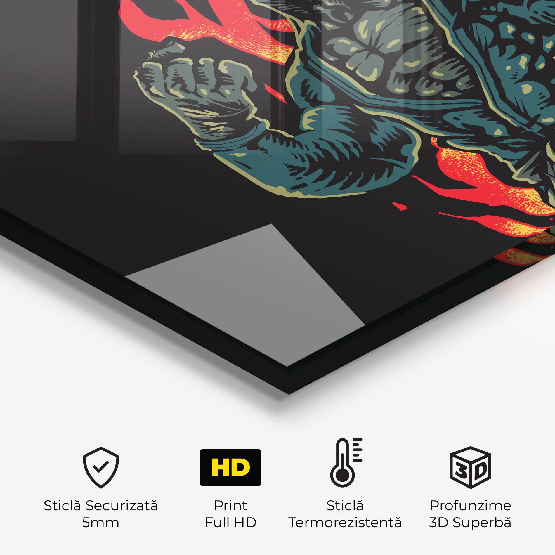 Panou Sticla Bucatarie Gorilla Box Fighter mockup 2