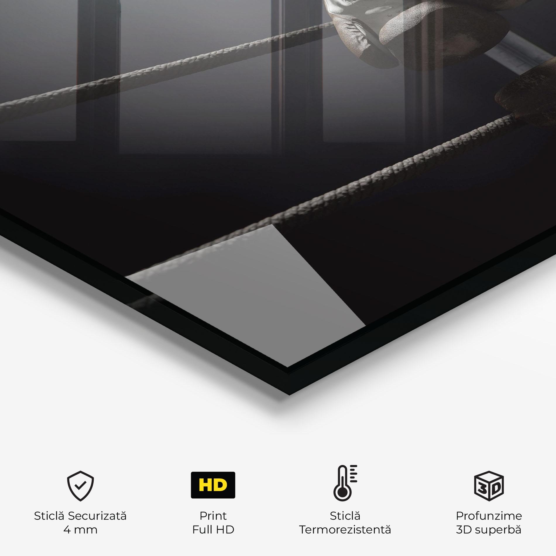 Panou Sticla Bucatarie Black Boxing Glove mockup 2