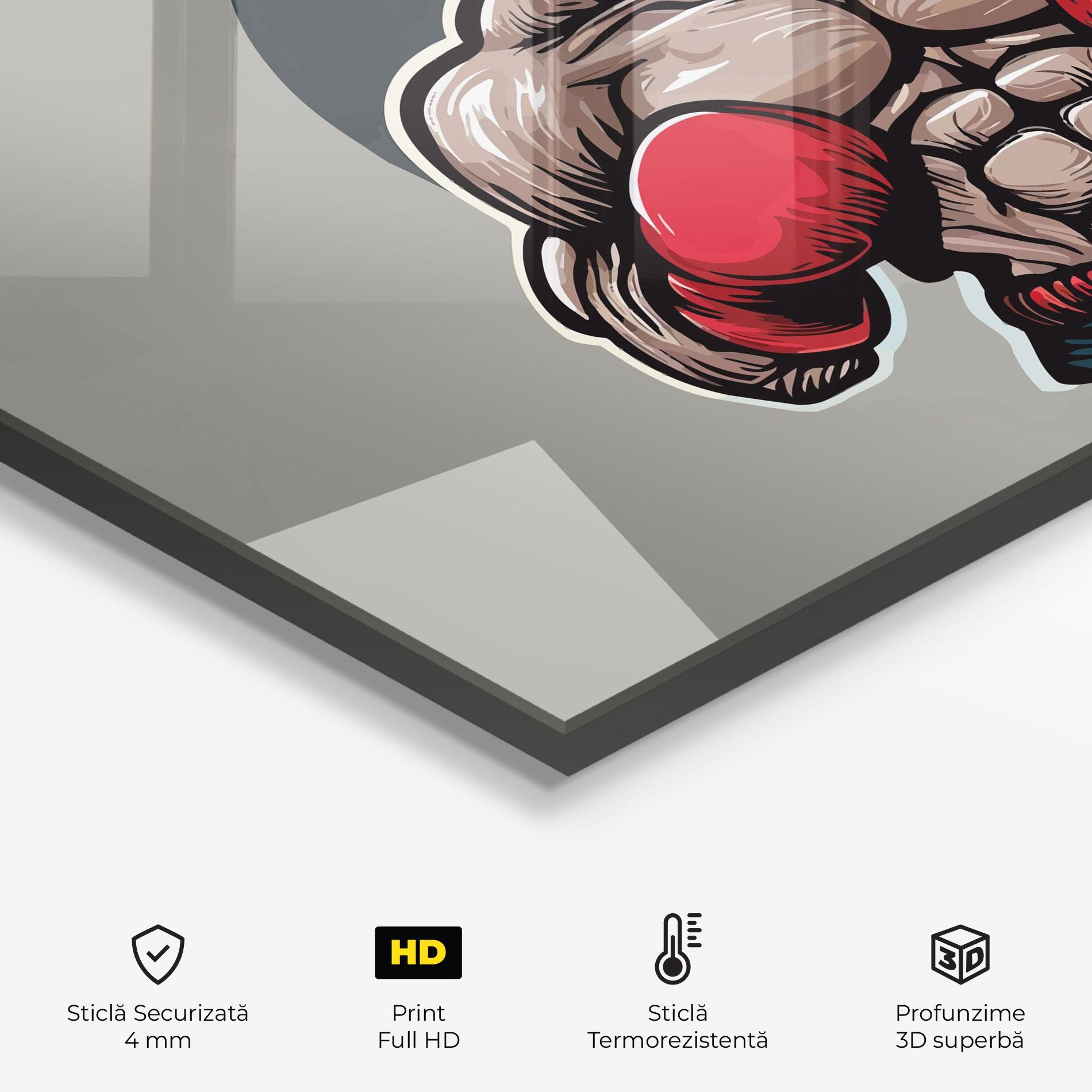 Panou Sticla Bucatarie Boxer Character mockup 2