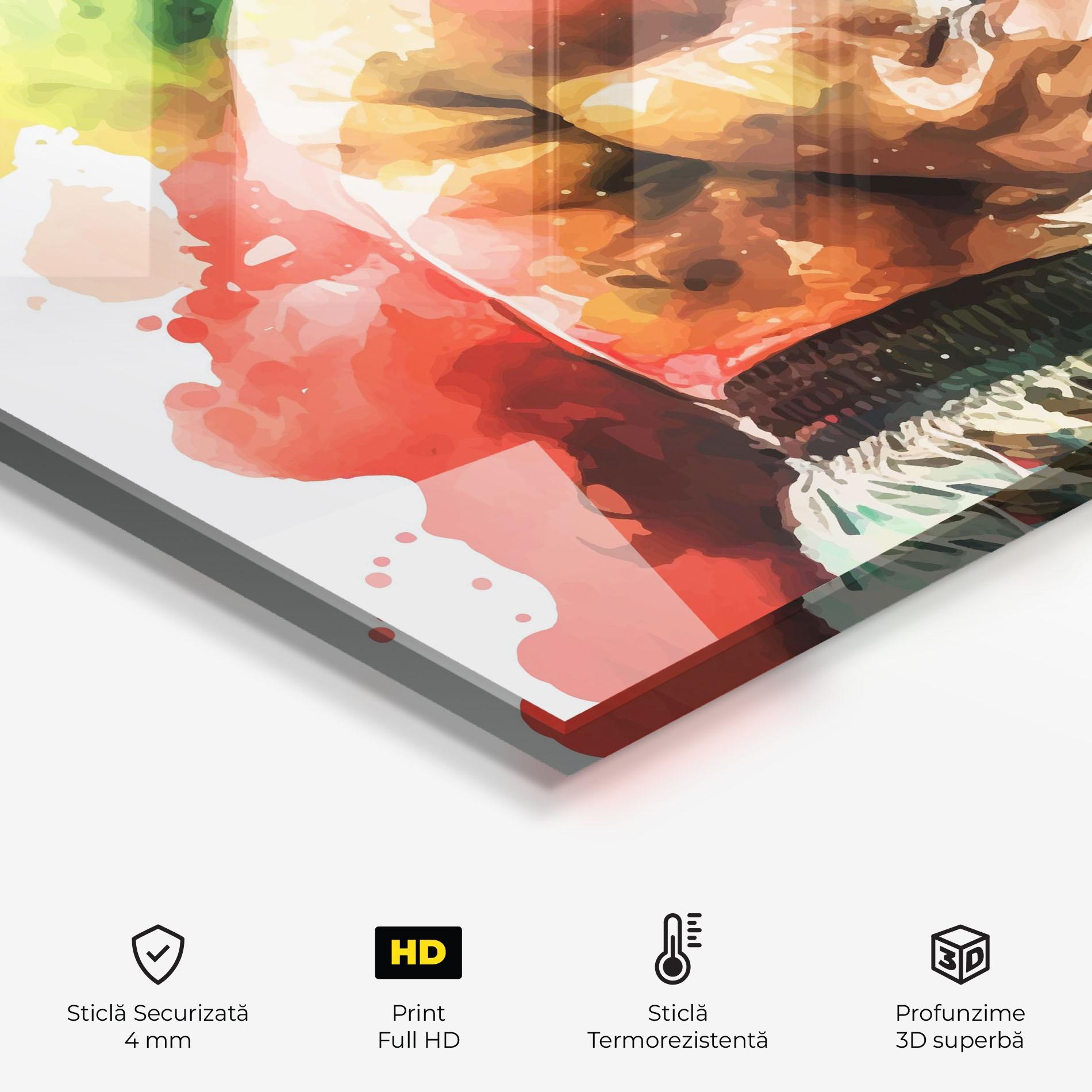 Panou Sticla Bucatarie Boxing Blue Red mockup 2