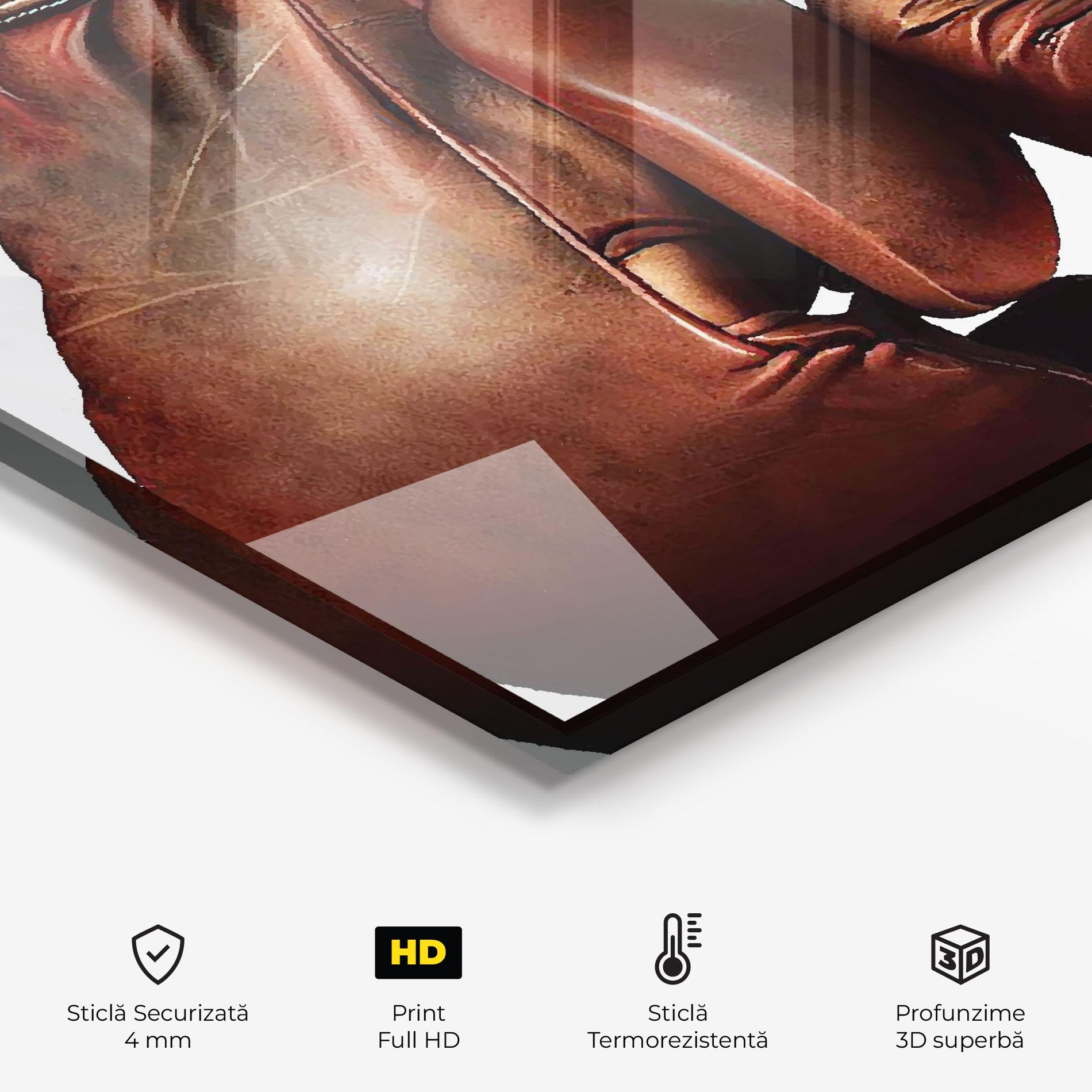 Panou Sticla Bucatarie Boxing Brown Gloves mockup 2