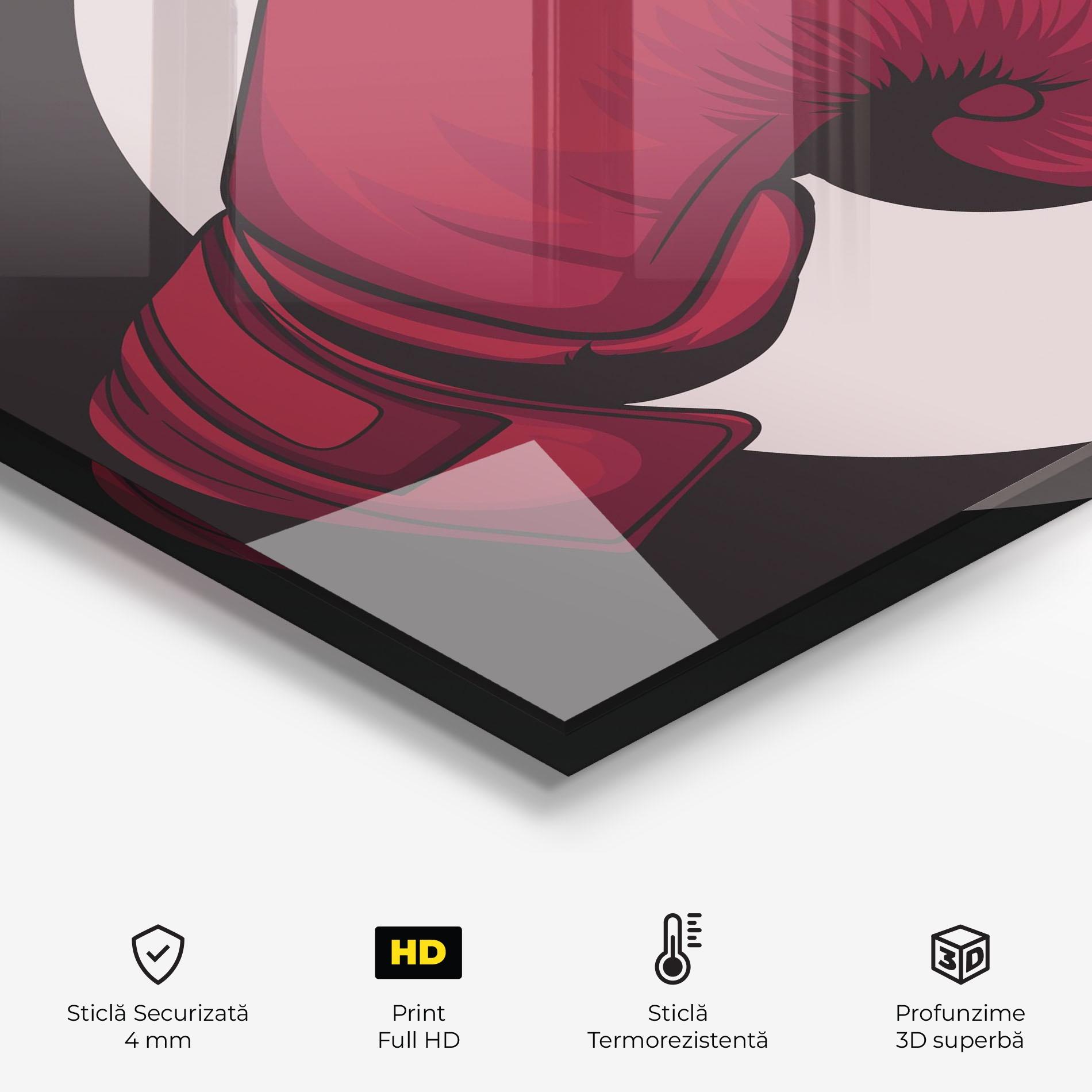 Panou Sticla Bucatarie Boxing Cream Circle mockup 2