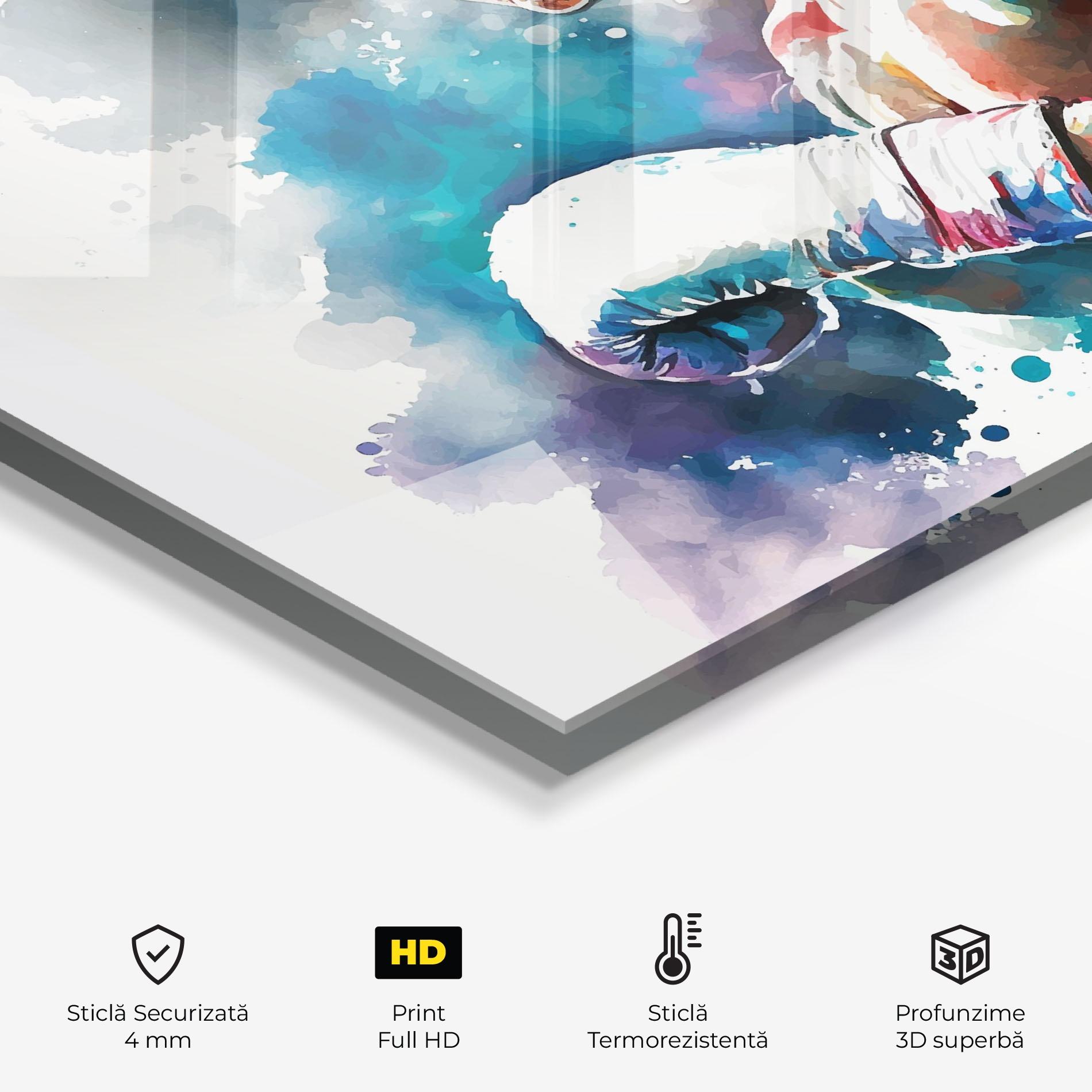 Panou Sticla Bucatarie Boxing Red Blue mockup 2