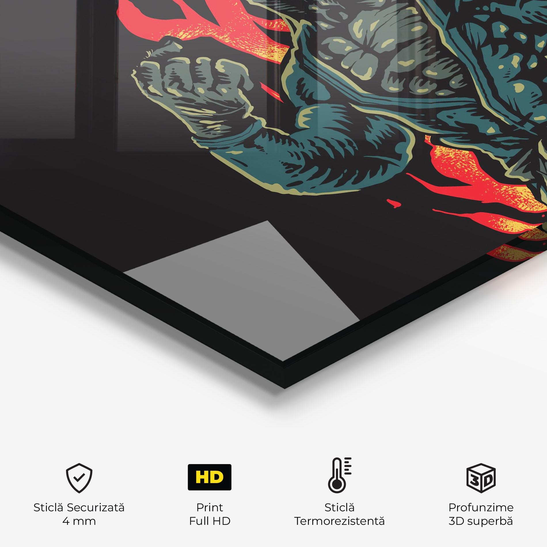 Panou Sticla Bucatarie Gorilla Box Fighter mockup 2