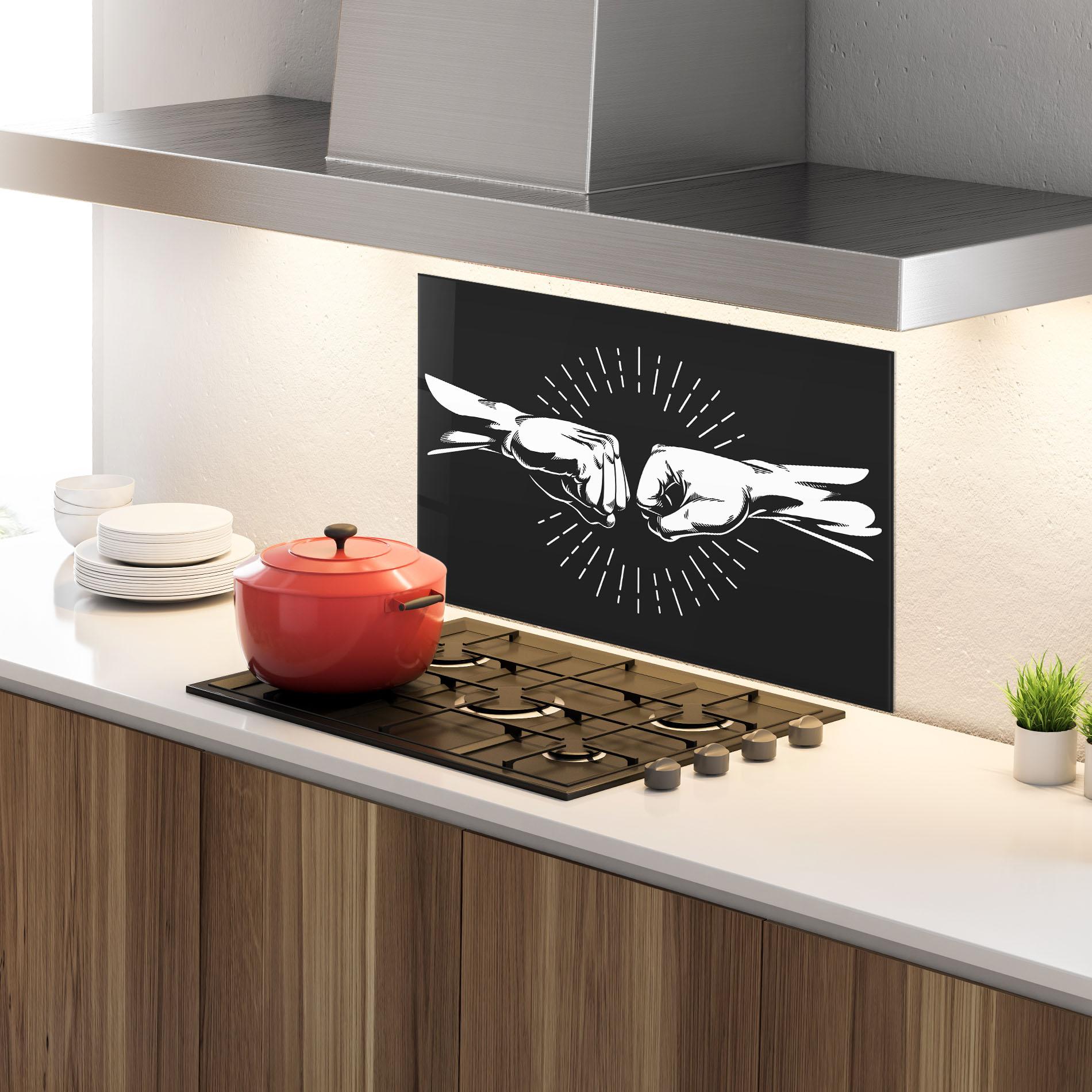 Panou Sticla Bucatarie Grey Handshake Box mockup 4