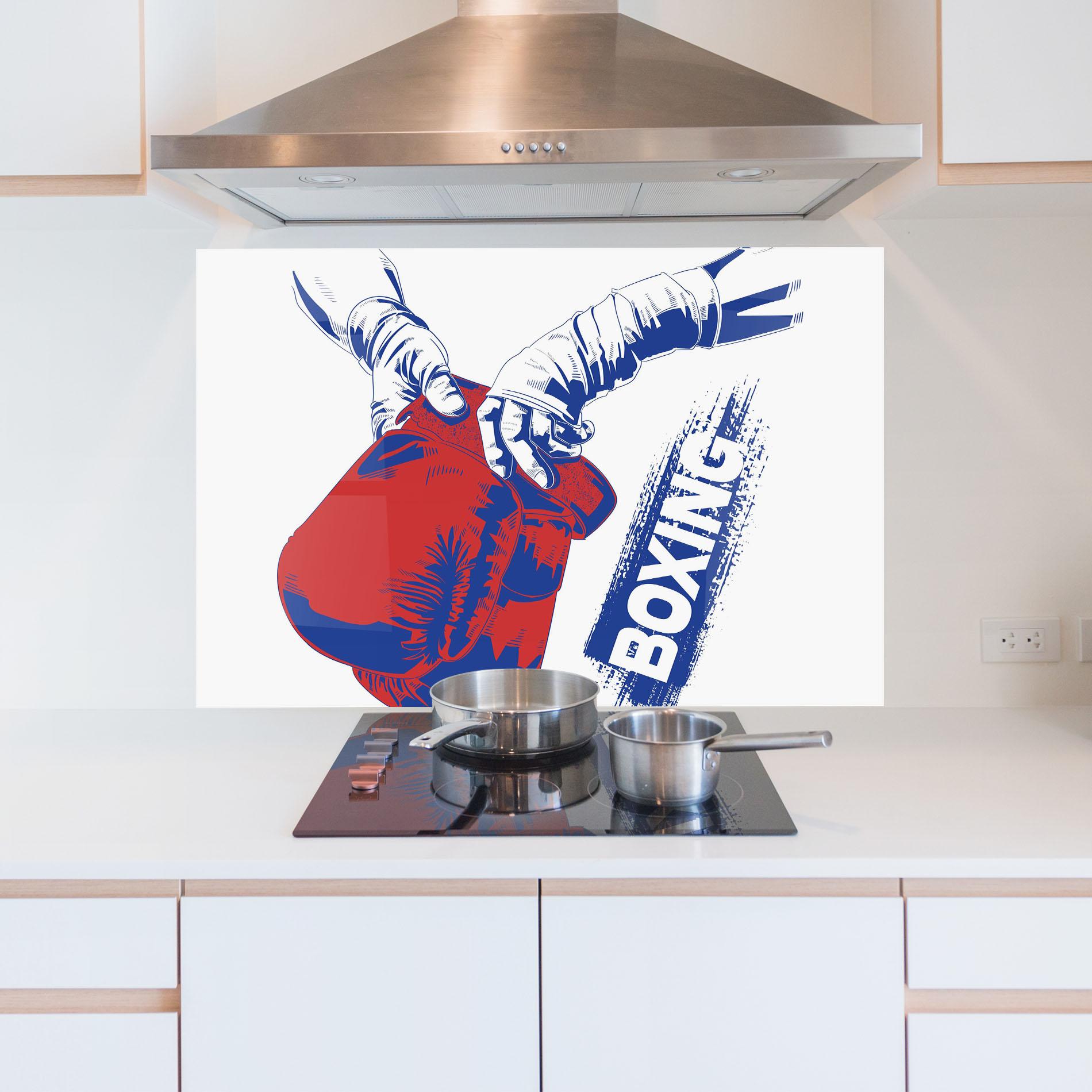 Panou Sticla Bucatarie Boxing Blue mockup 5