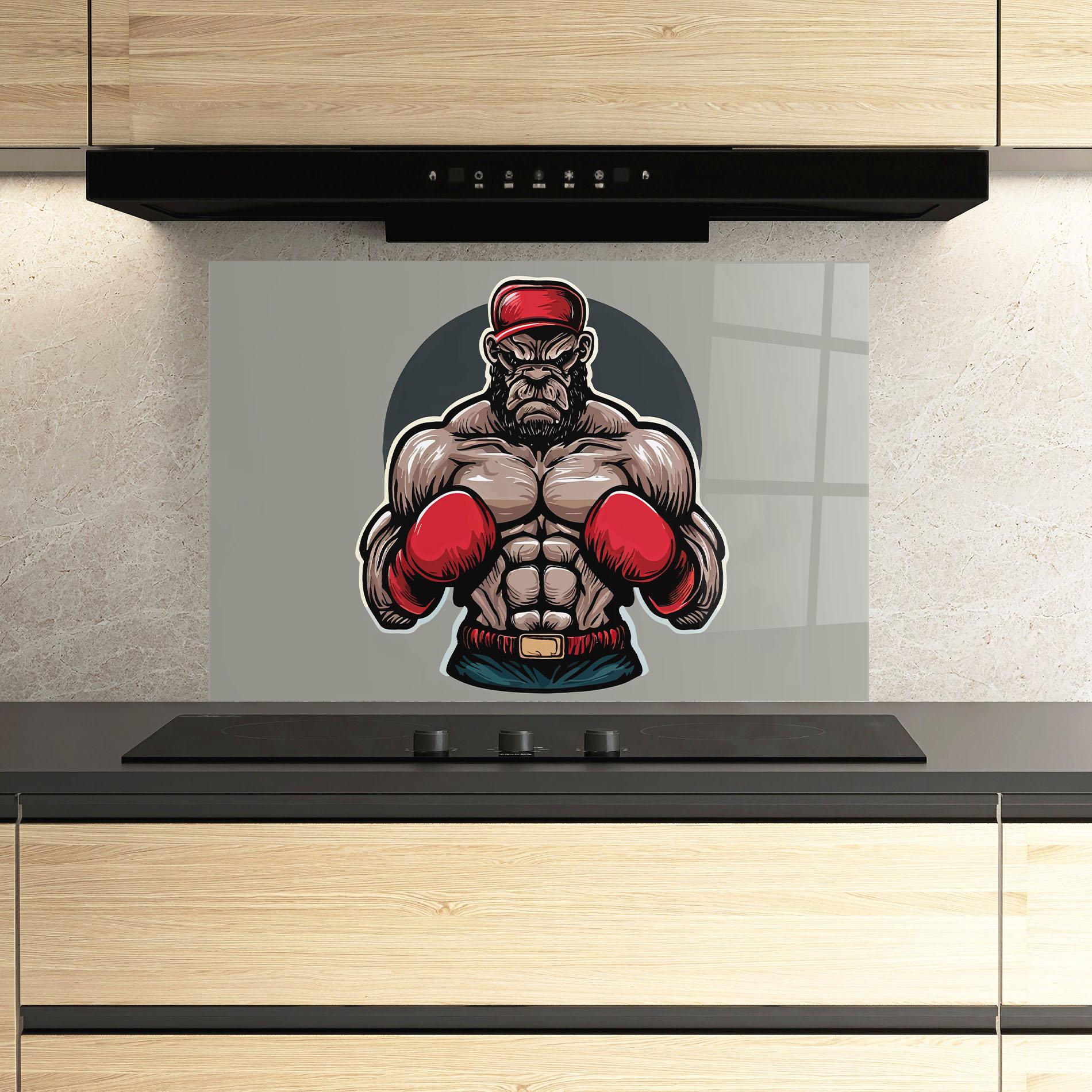 Panou Sticla Bucatarie Boxer Character mockup 3