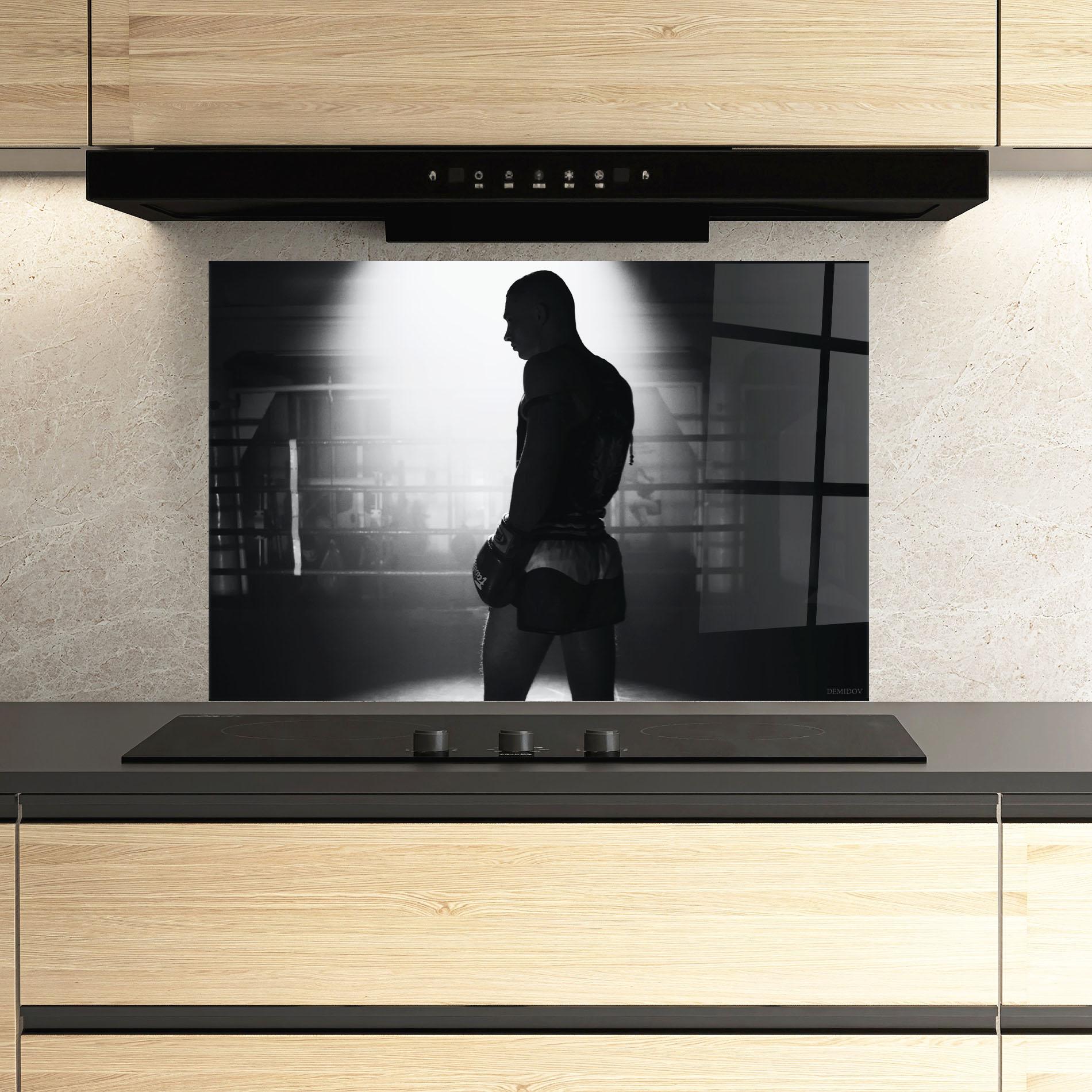 Panou Sticla Bucatarie Boxer Shilouette mockup 3