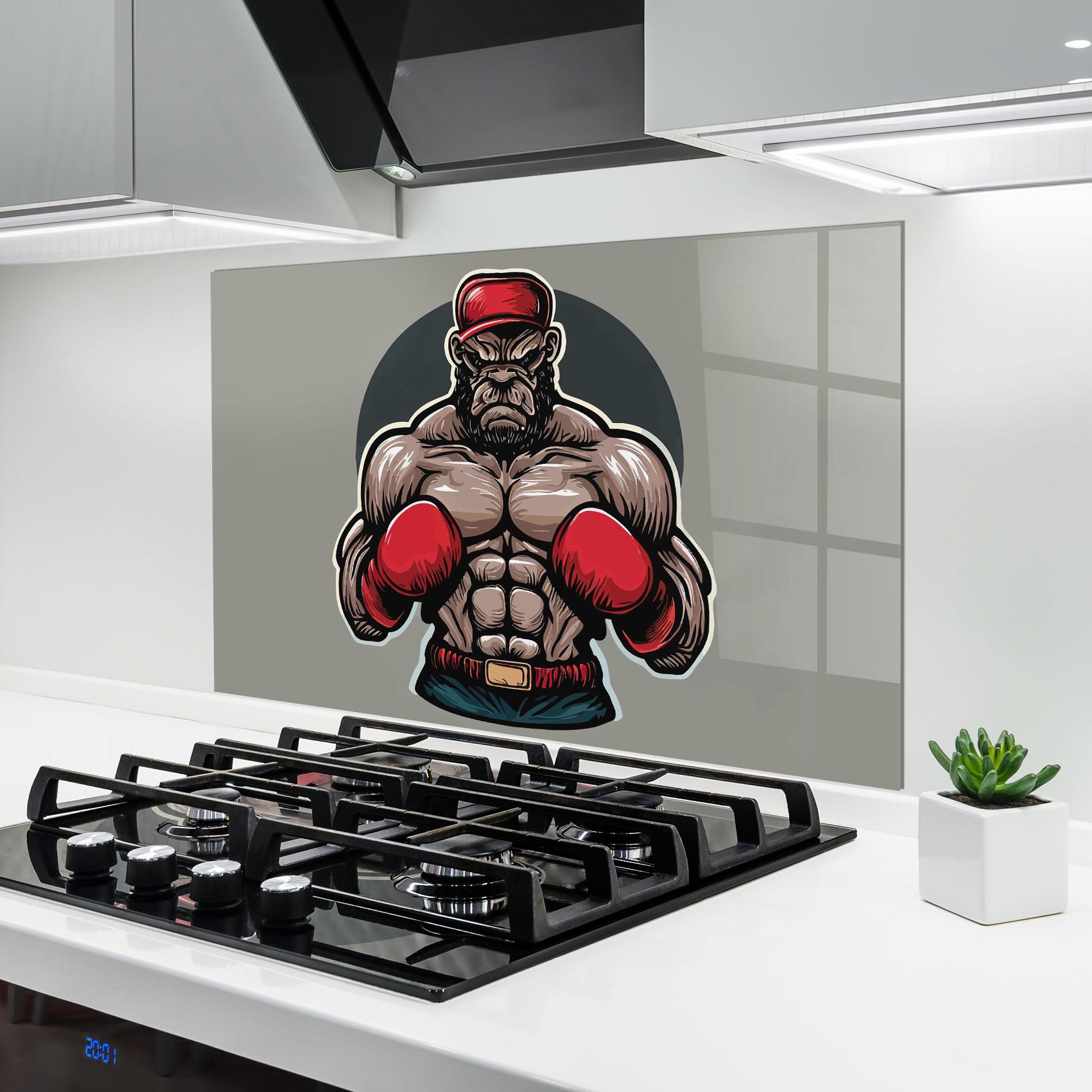 Panou Sticla Bucatarie Boxer Character mockup 6