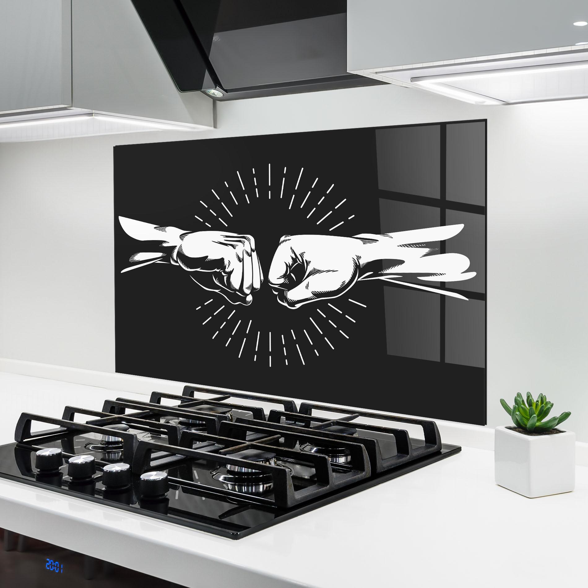 Panou Sticla Bucatarie Grey Handshake Box mockup 6