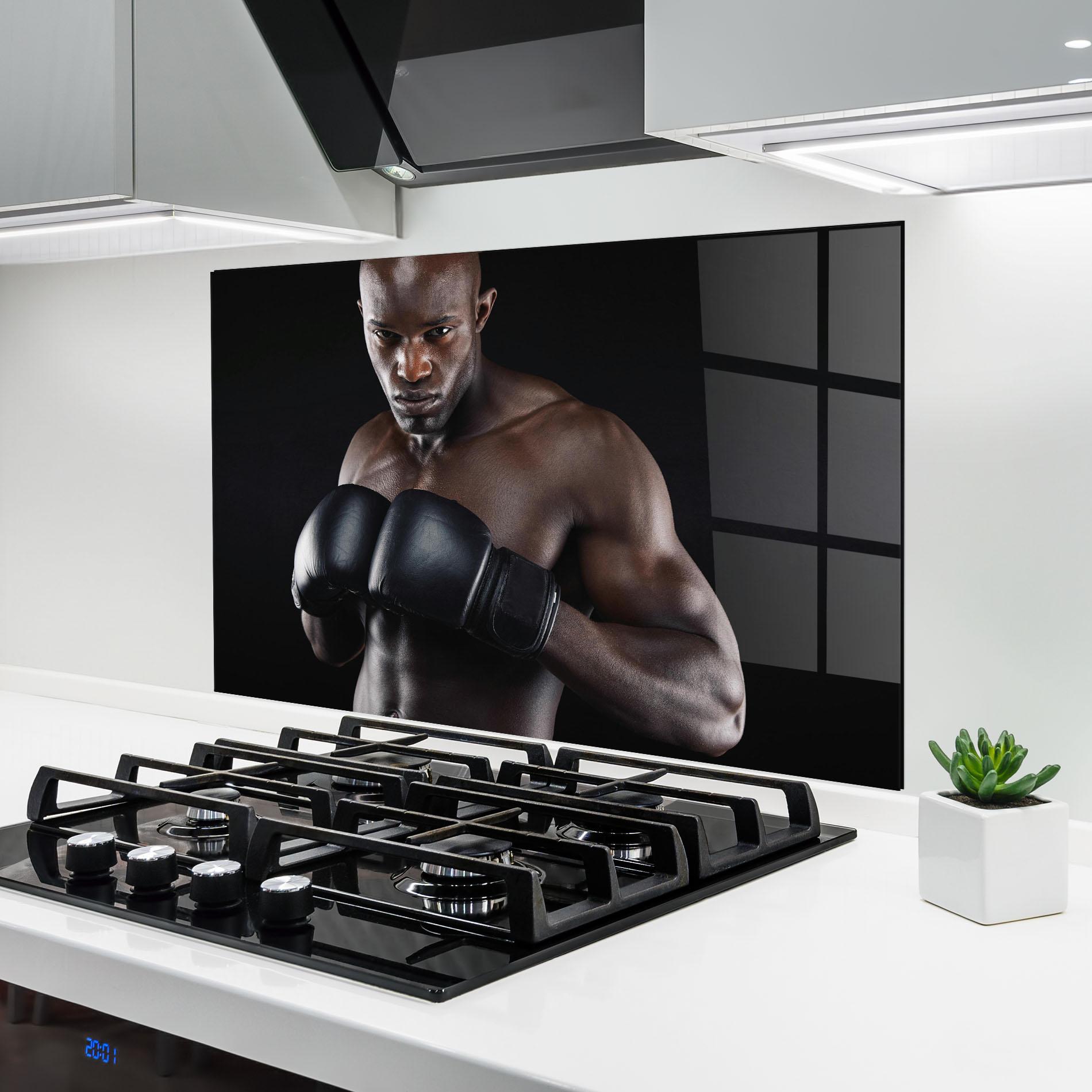 Panou Sticla Bucatarie Powerful Fighter mockup 6