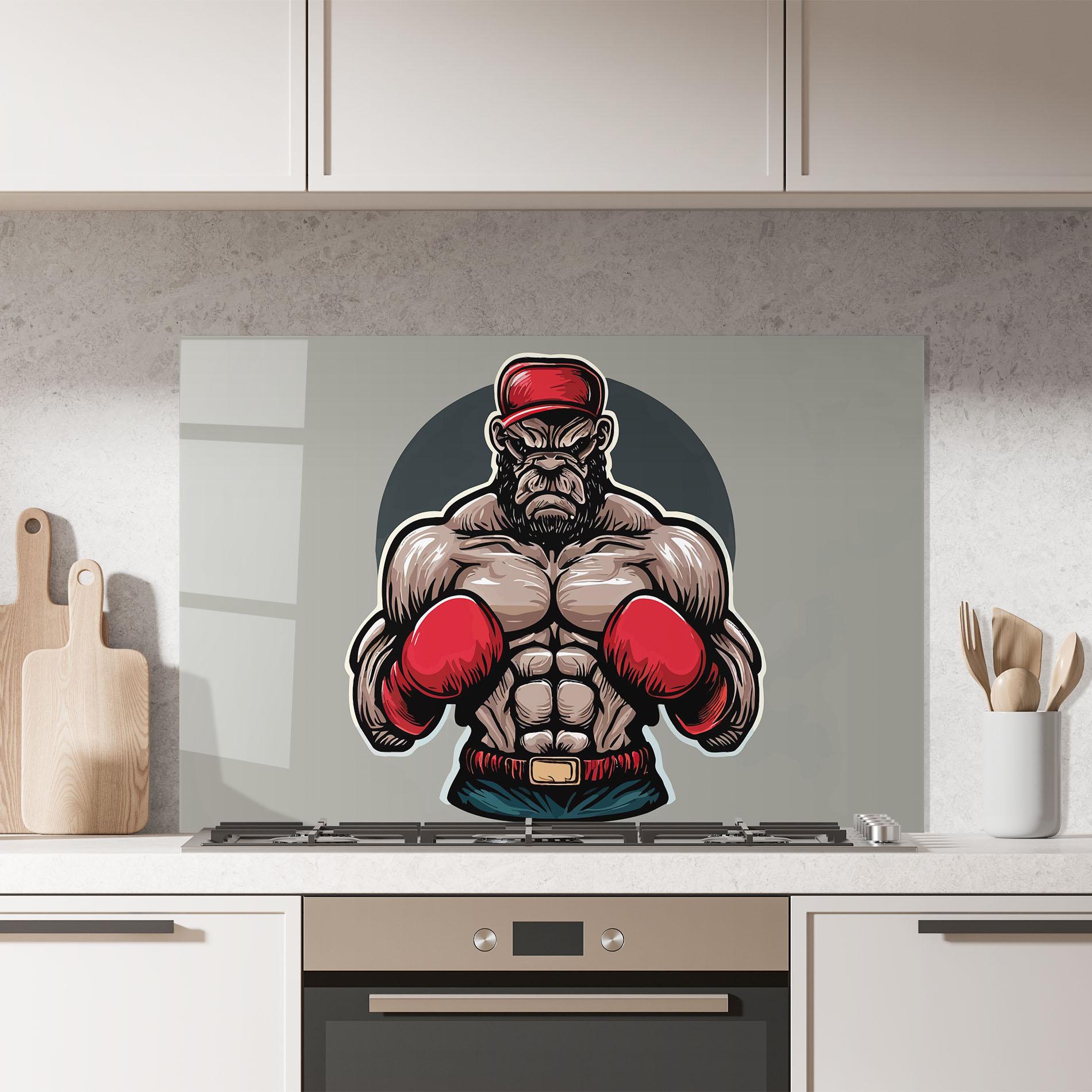 Panou Sticla Bucatarie Boxer Character mockup 7