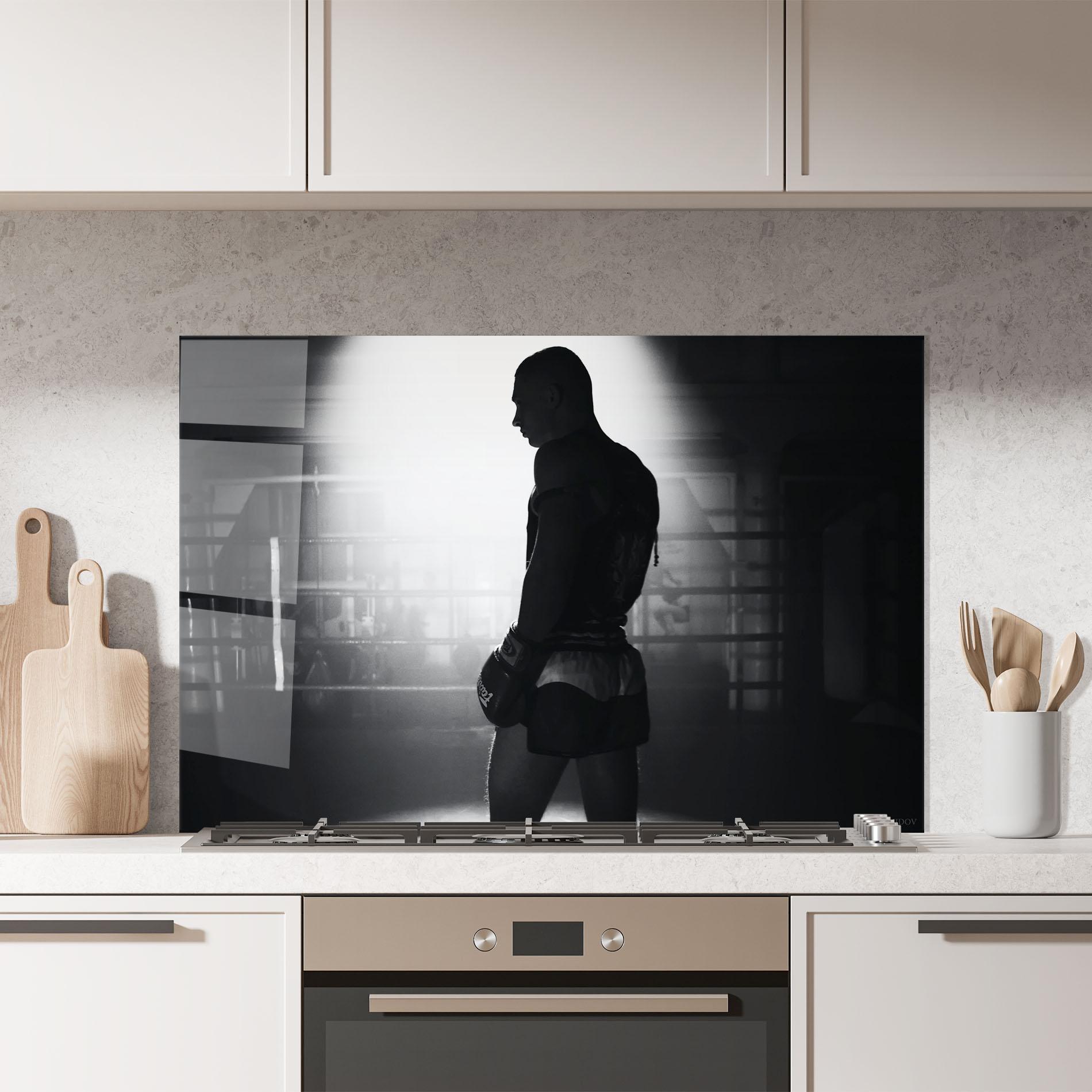 Panou Sticla Bucatarie Boxer Shilouette mockup 7