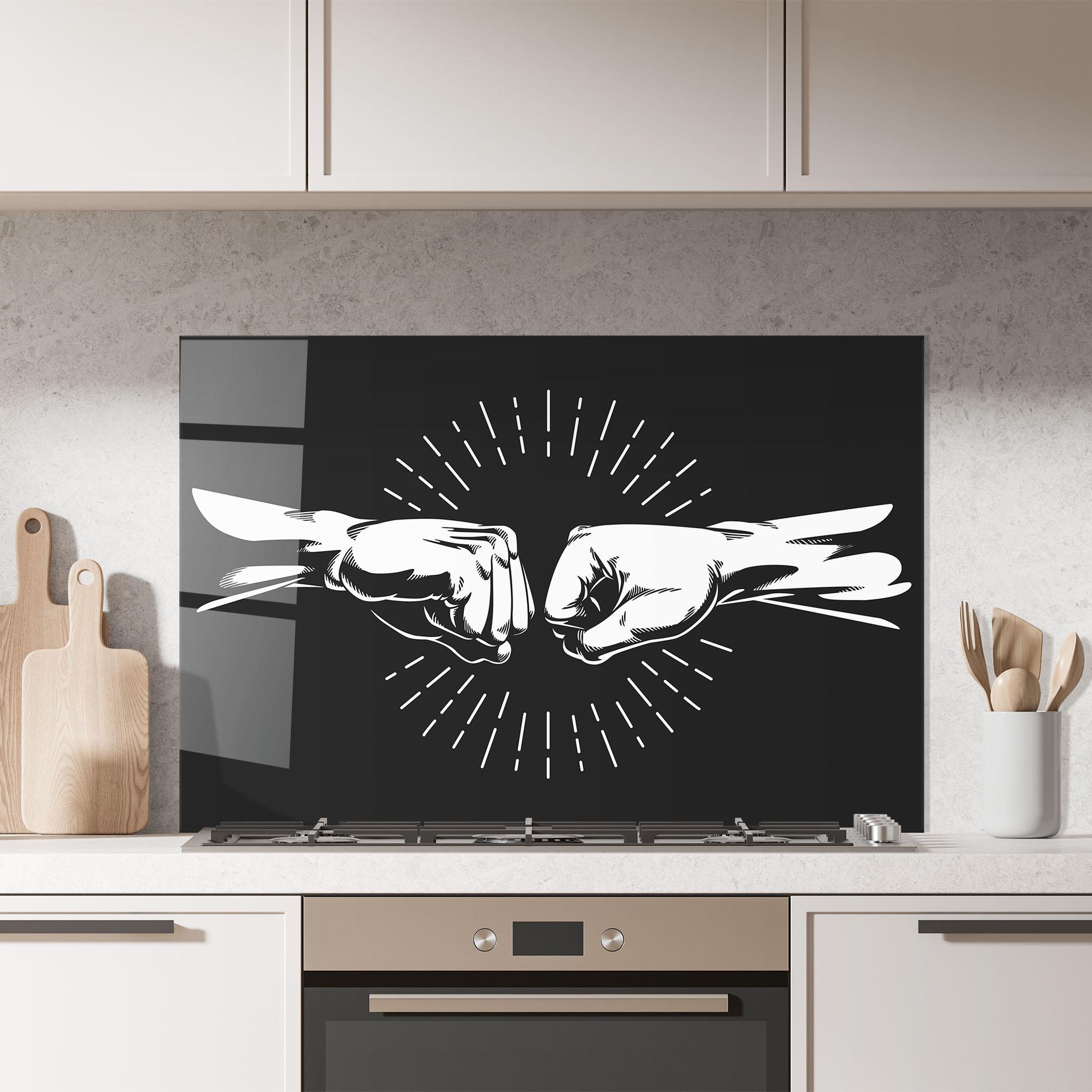 Panou Sticla Bucatarie Grey Handshake Box mockup 7