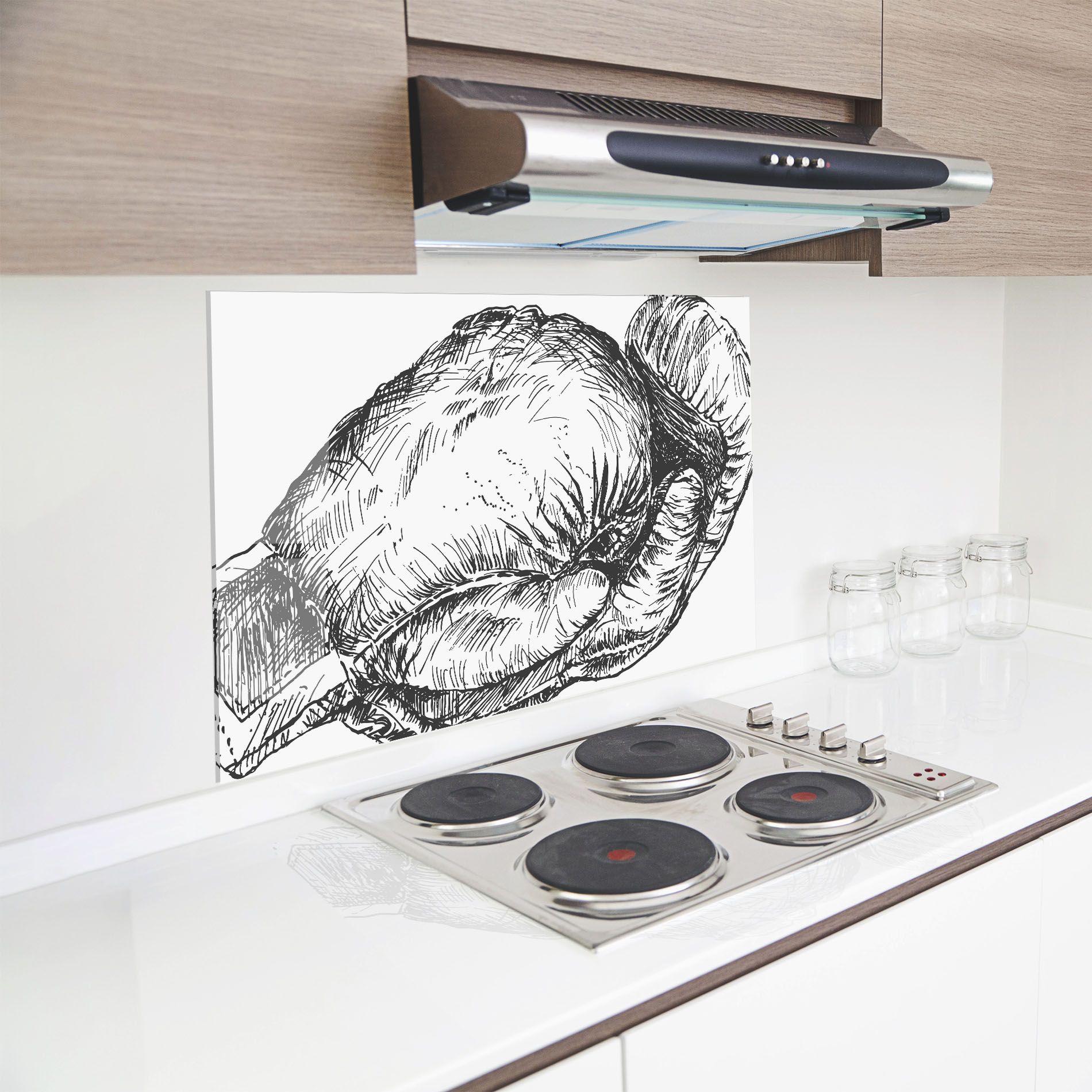 Grey Line Glove mockup 8