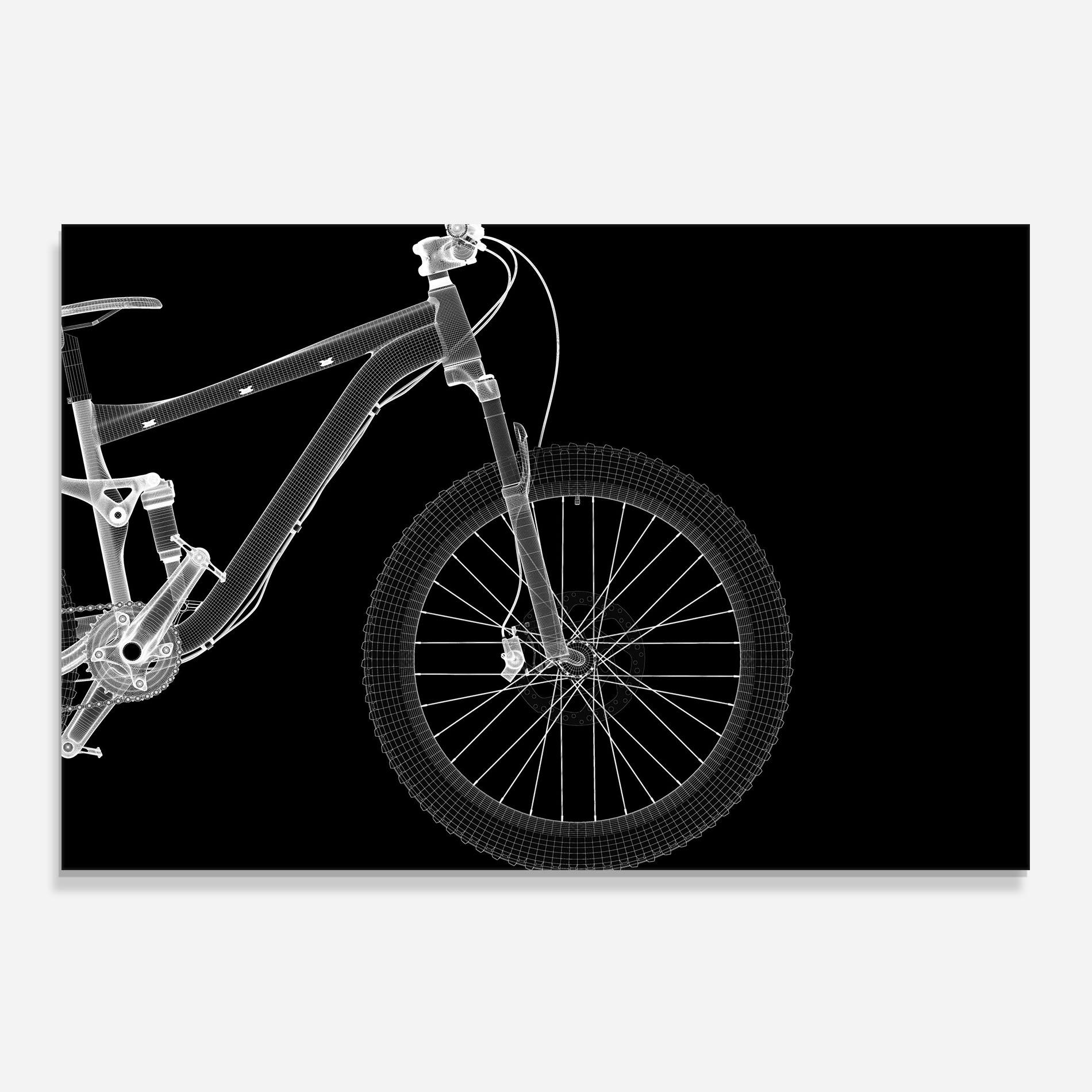 Panou Sticla Bucatarie 3d White Model Bike mockup 0