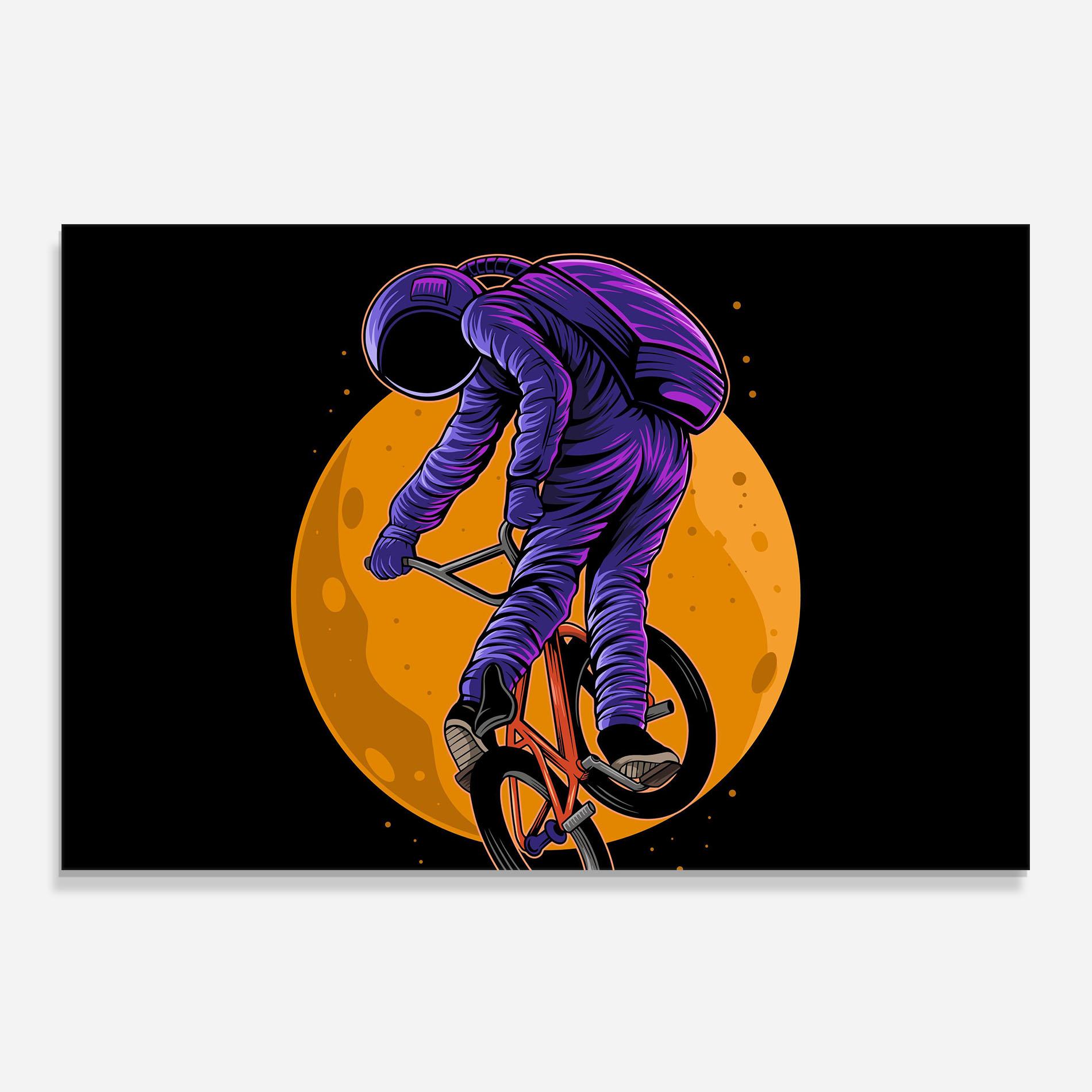 Panou Sticla Bucatarie Astronaut Bike mockup 0