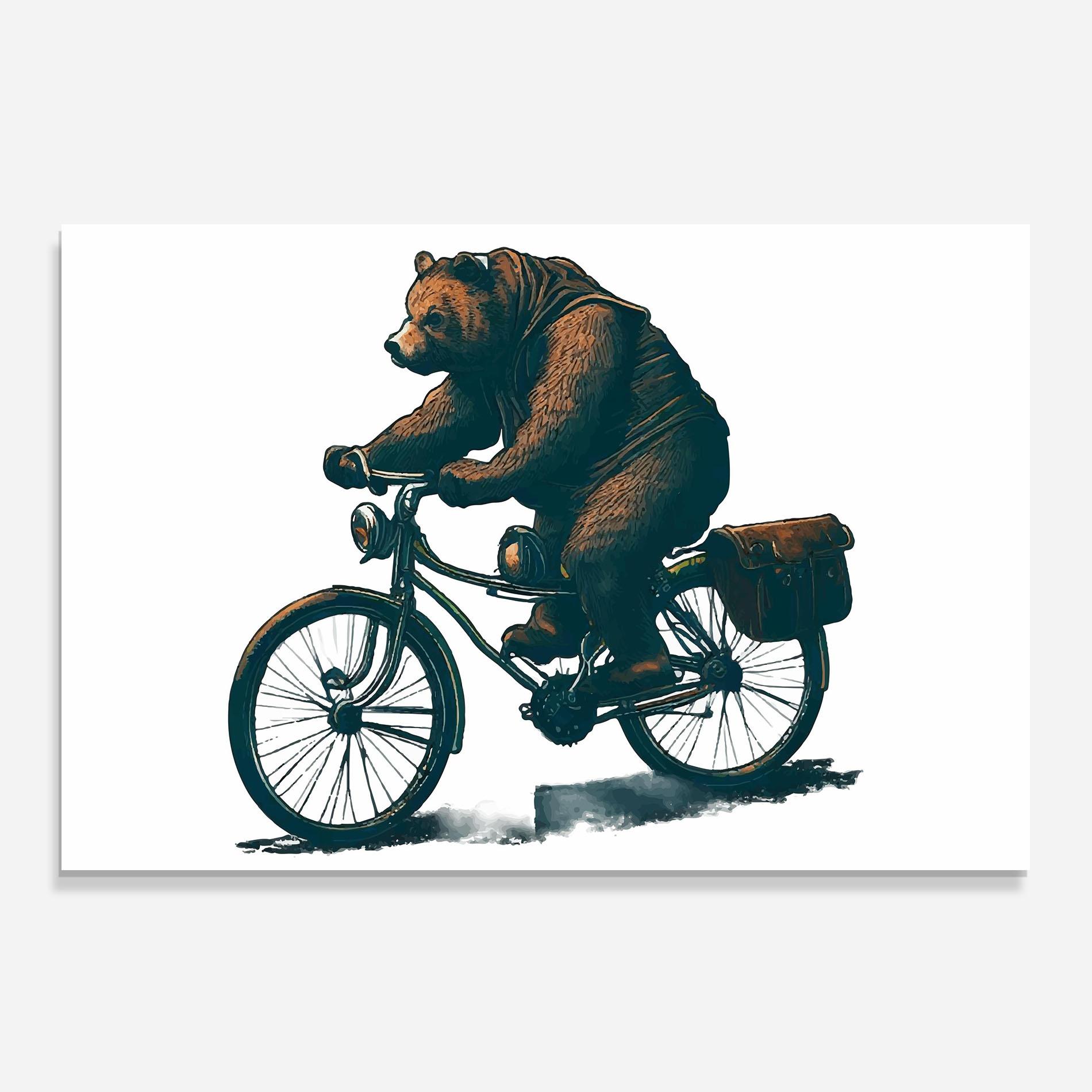 Panou Sticla Bucatarie Bear Bike mockup 0