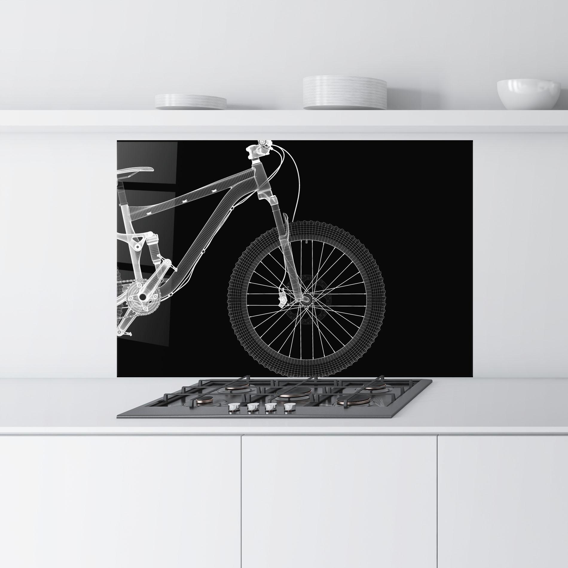 Panou Sticla Bucatarie 3d White Model Bike mockup 9