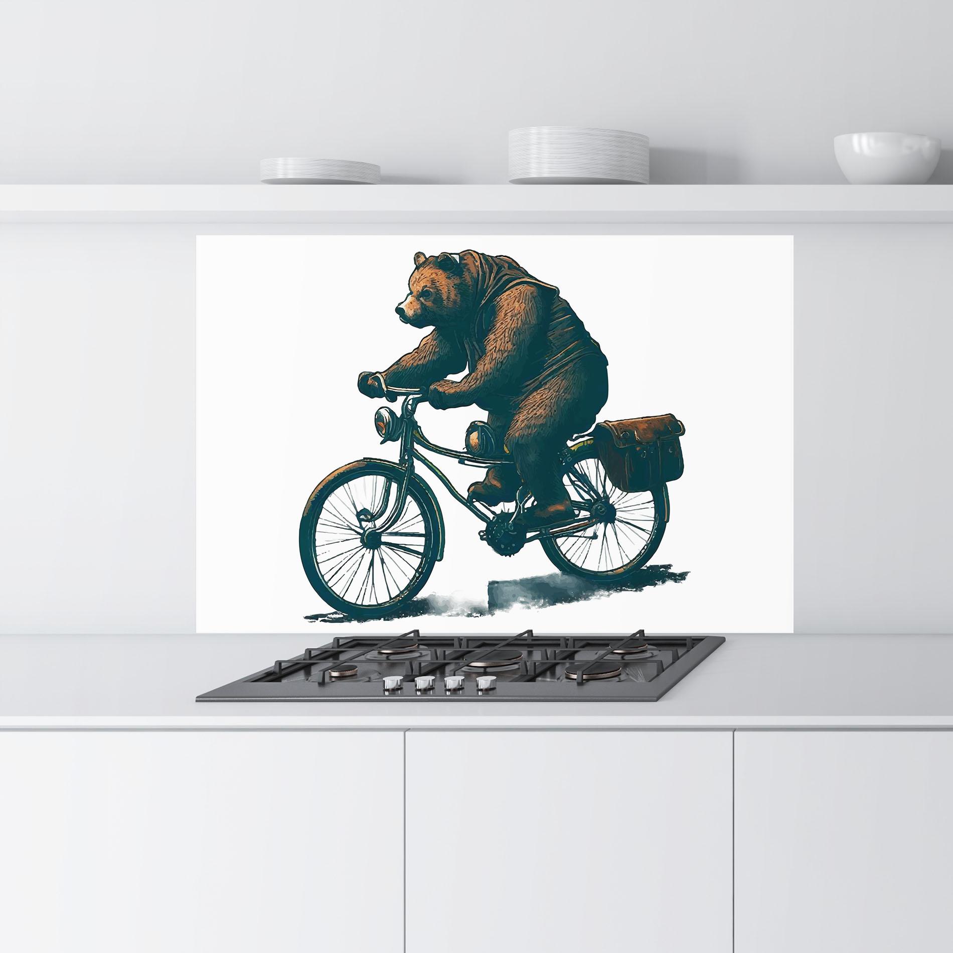 Panou Sticla Bucatarie Bear Bike mockup 9
