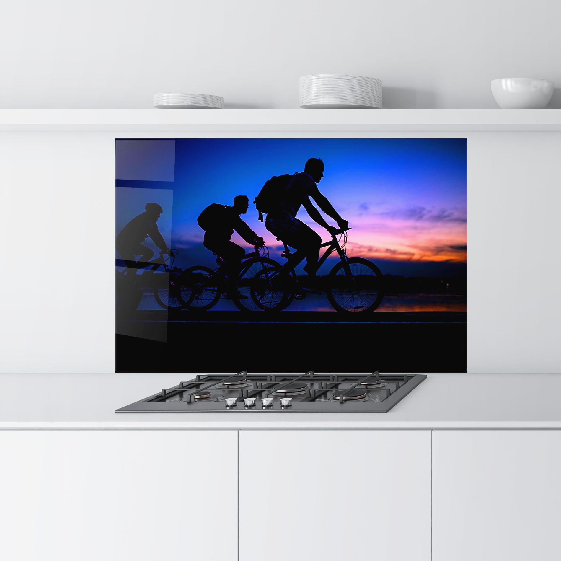 Panou Sticla Bucatarie Dark Blue Sky Shilouette mockup 9