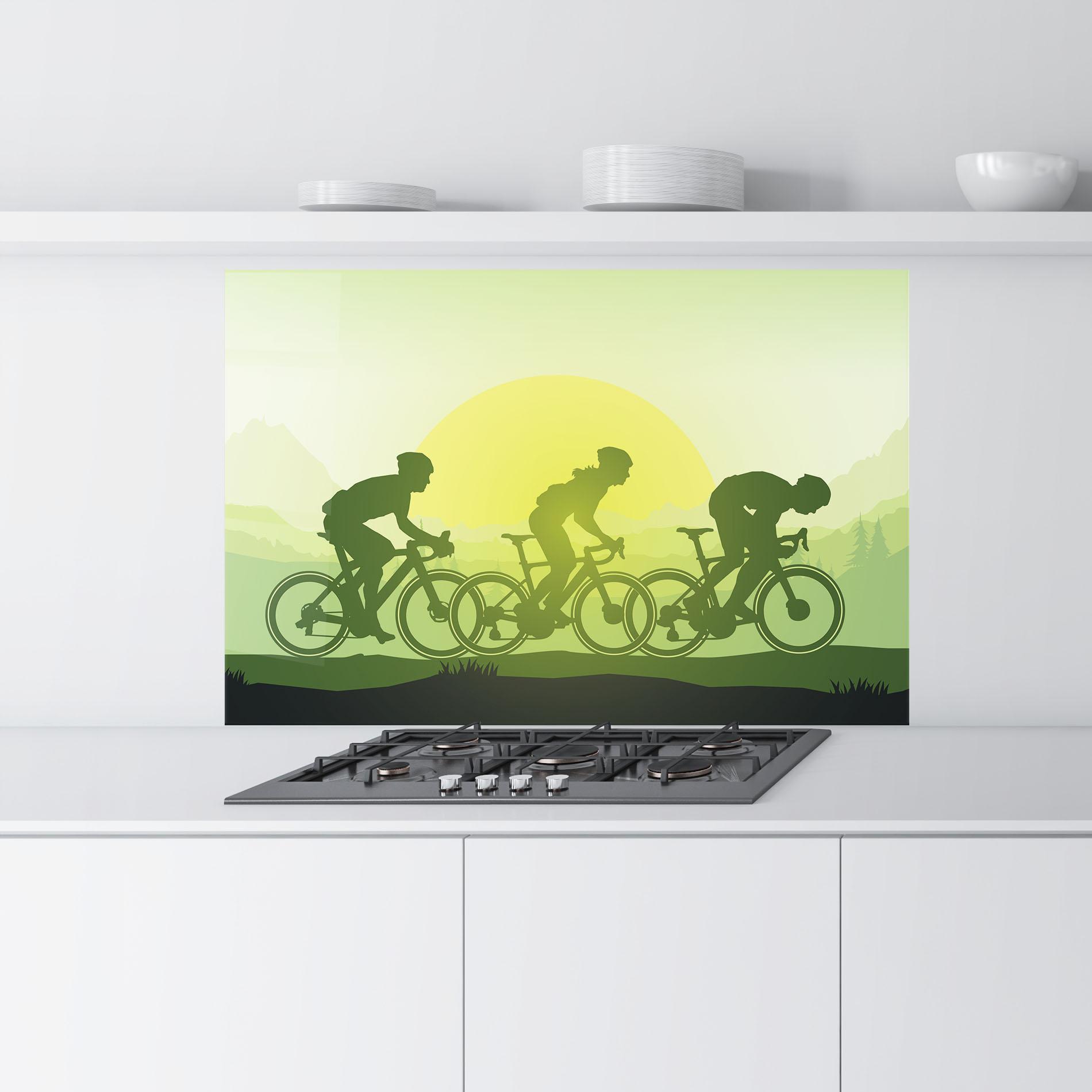 Panou Sticla Bucatarie Green Light Bicycle mockup 9