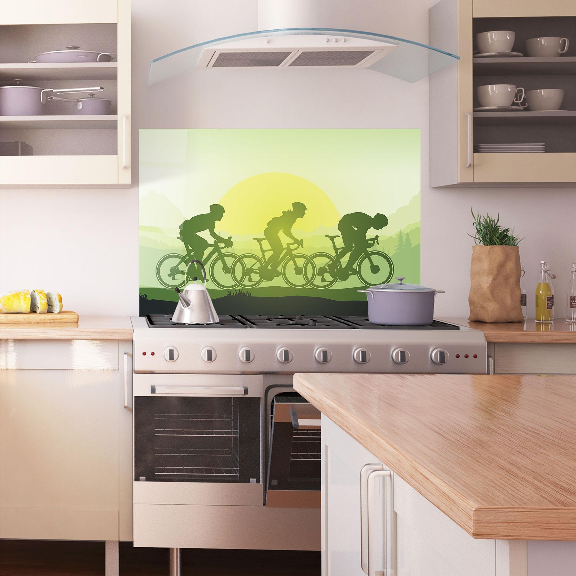 Panou Sticla Bucatarie Green Light Bicycle mockup 1
