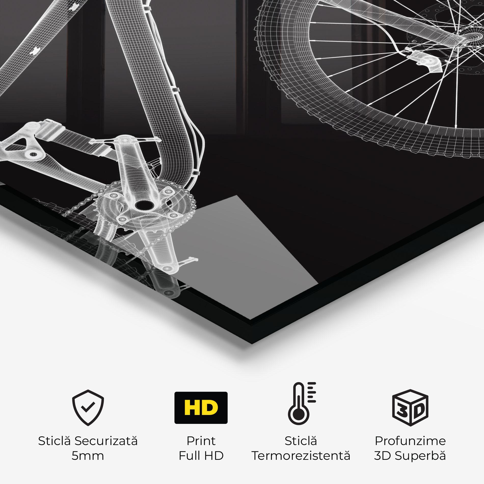 Panou Sticla Bucatarie 3d White Model Bike mockup 2