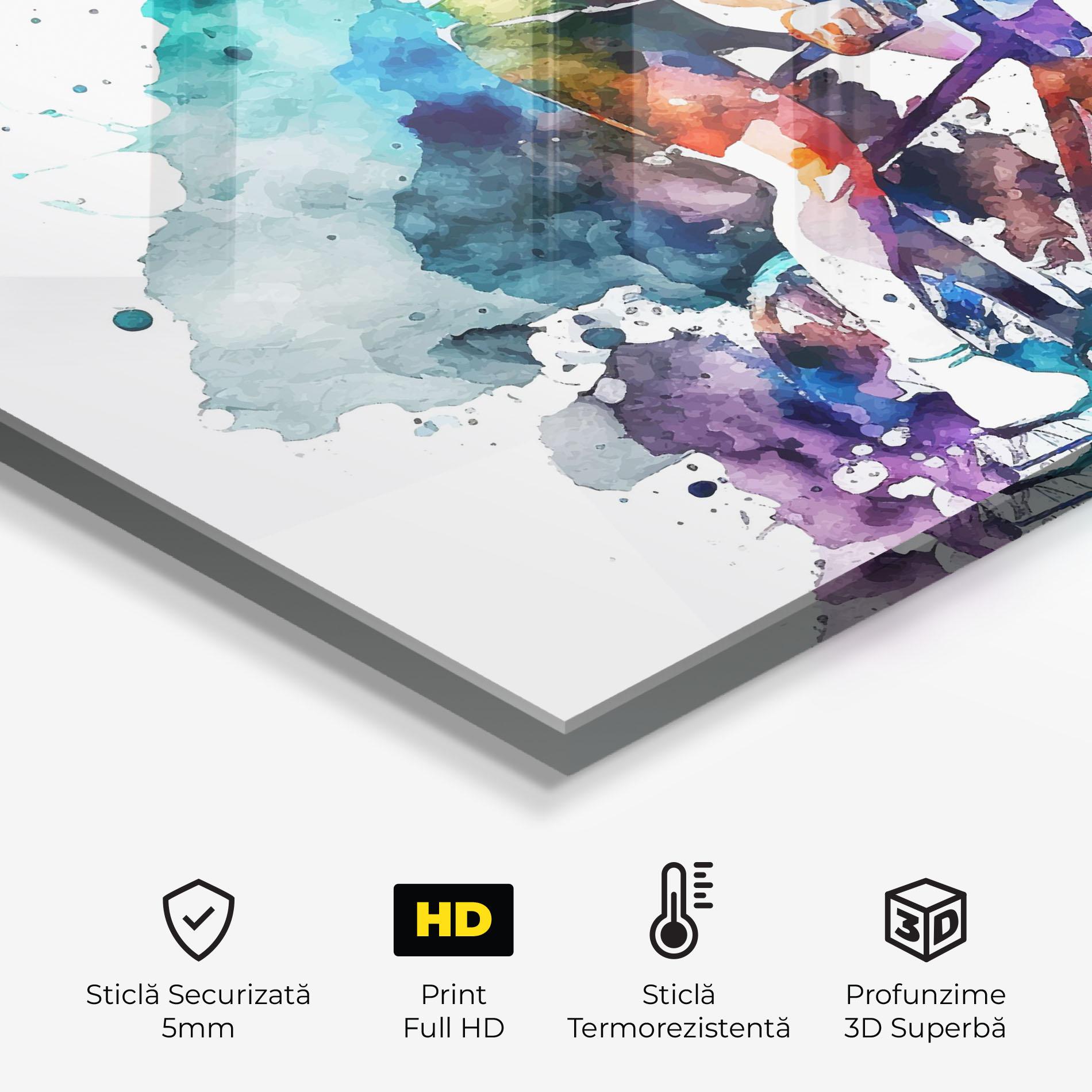 Panou Sticla Bucatarie Cycling Watercolor mockup 2