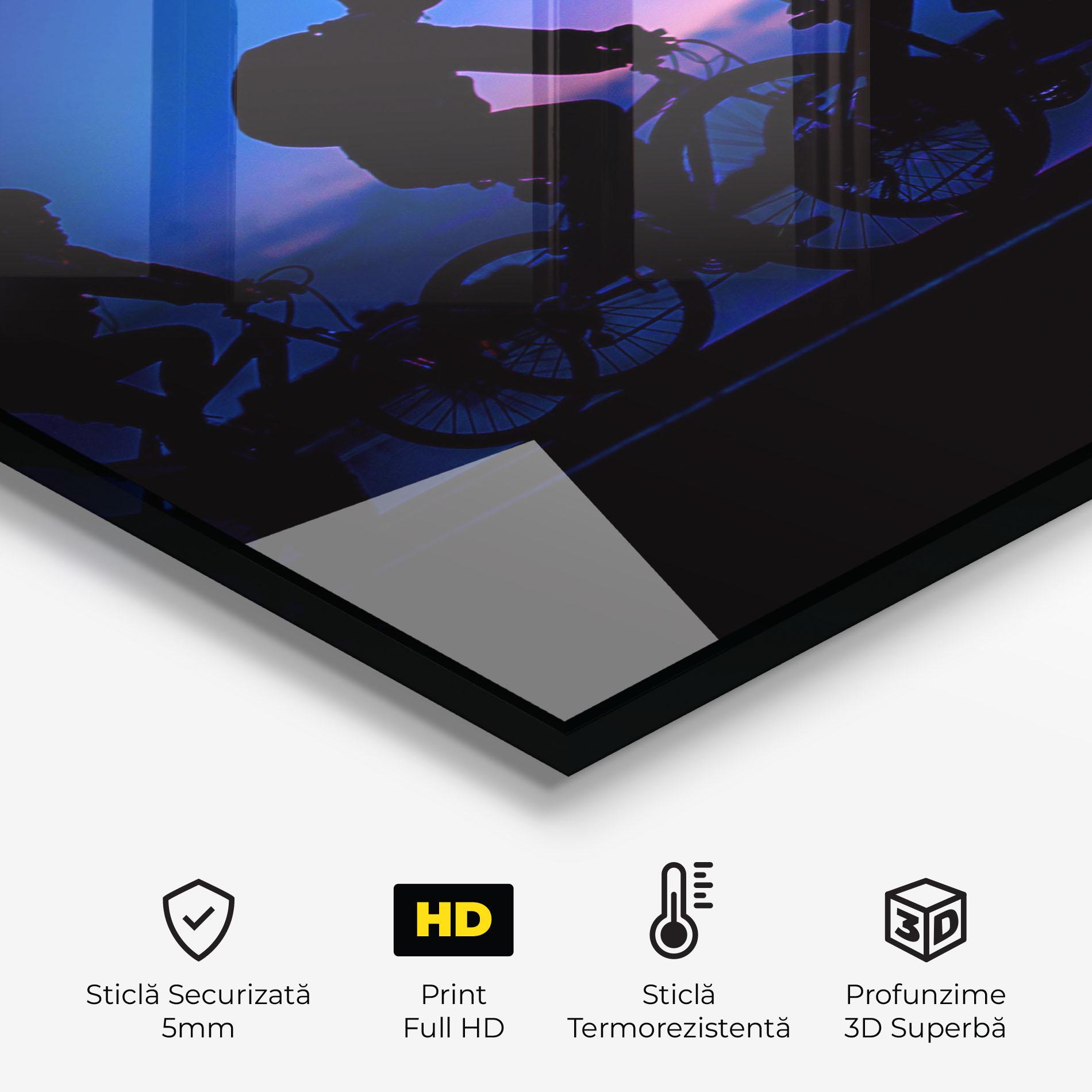 Panou Sticla Bucatarie Dark Blue Sky Shilouette mockup 2