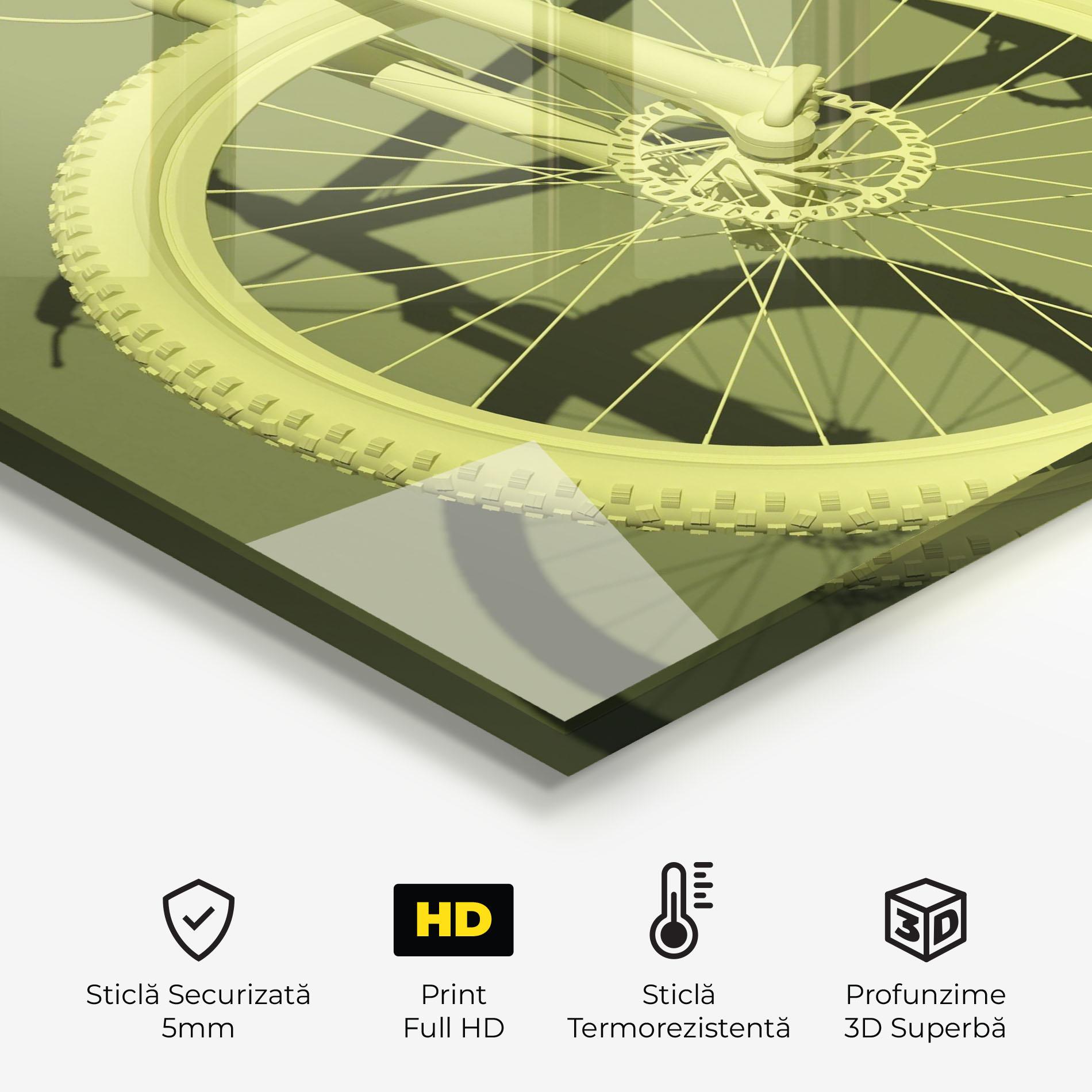 Panou Sticla Bucatarie Green 3d Bike mockup 2