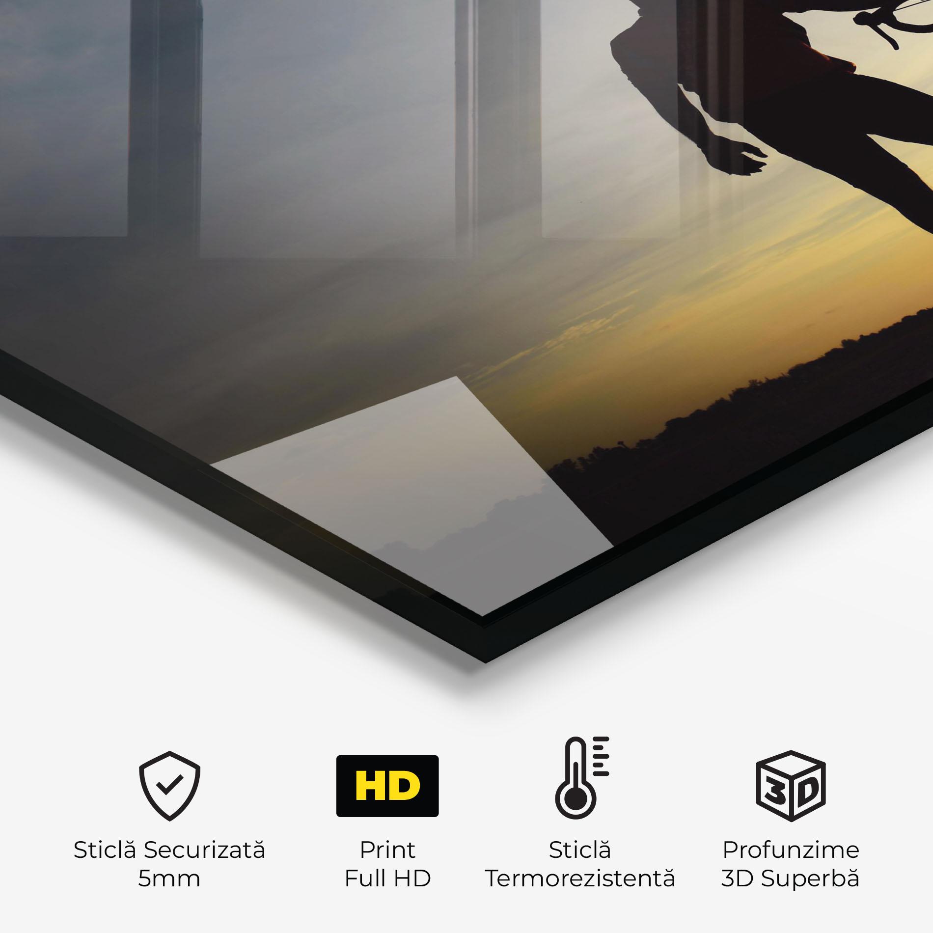 Panou Sticla Bucatarie Holding Bike Shilouette mockup 2