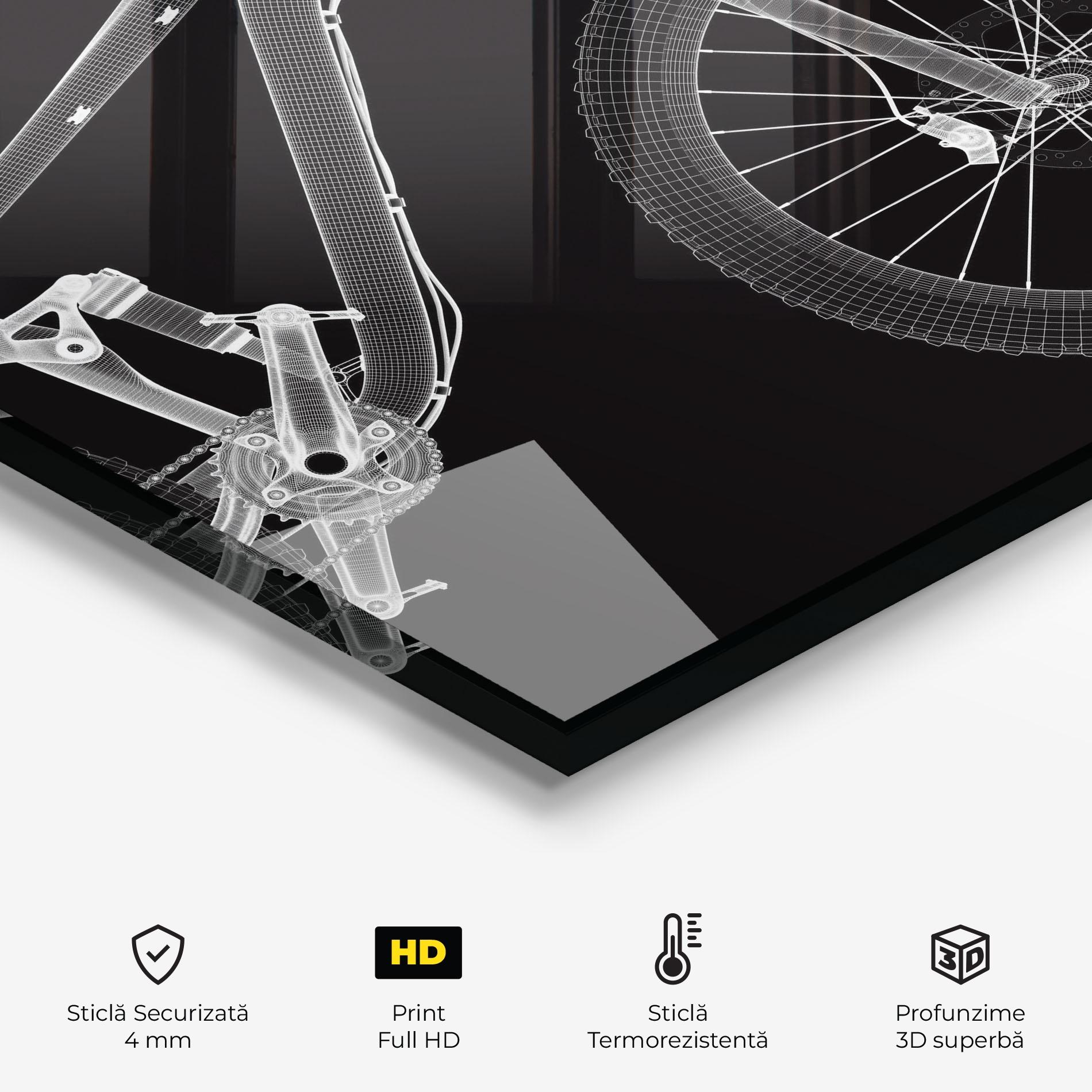 Panou Sticla Bucatarie 3d White Model Bike mockup 2