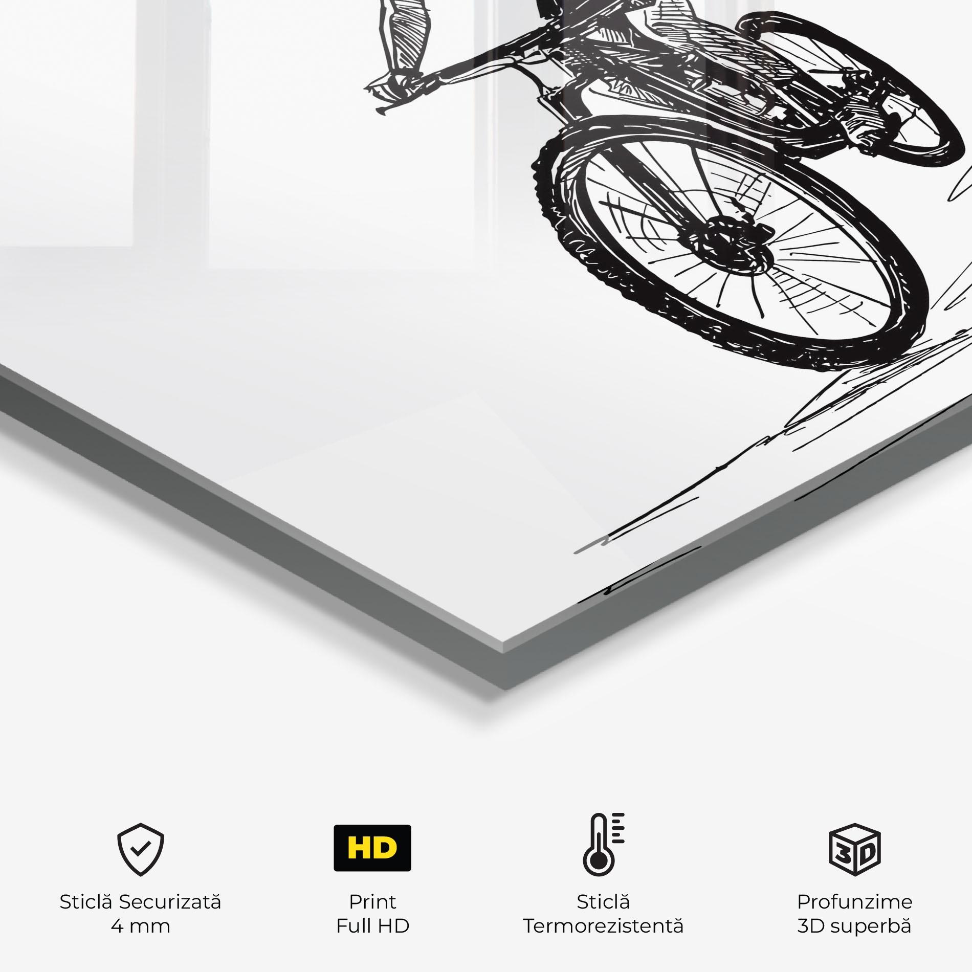 Panou Sticla Bucatarie Bike Couple Line mockup 2