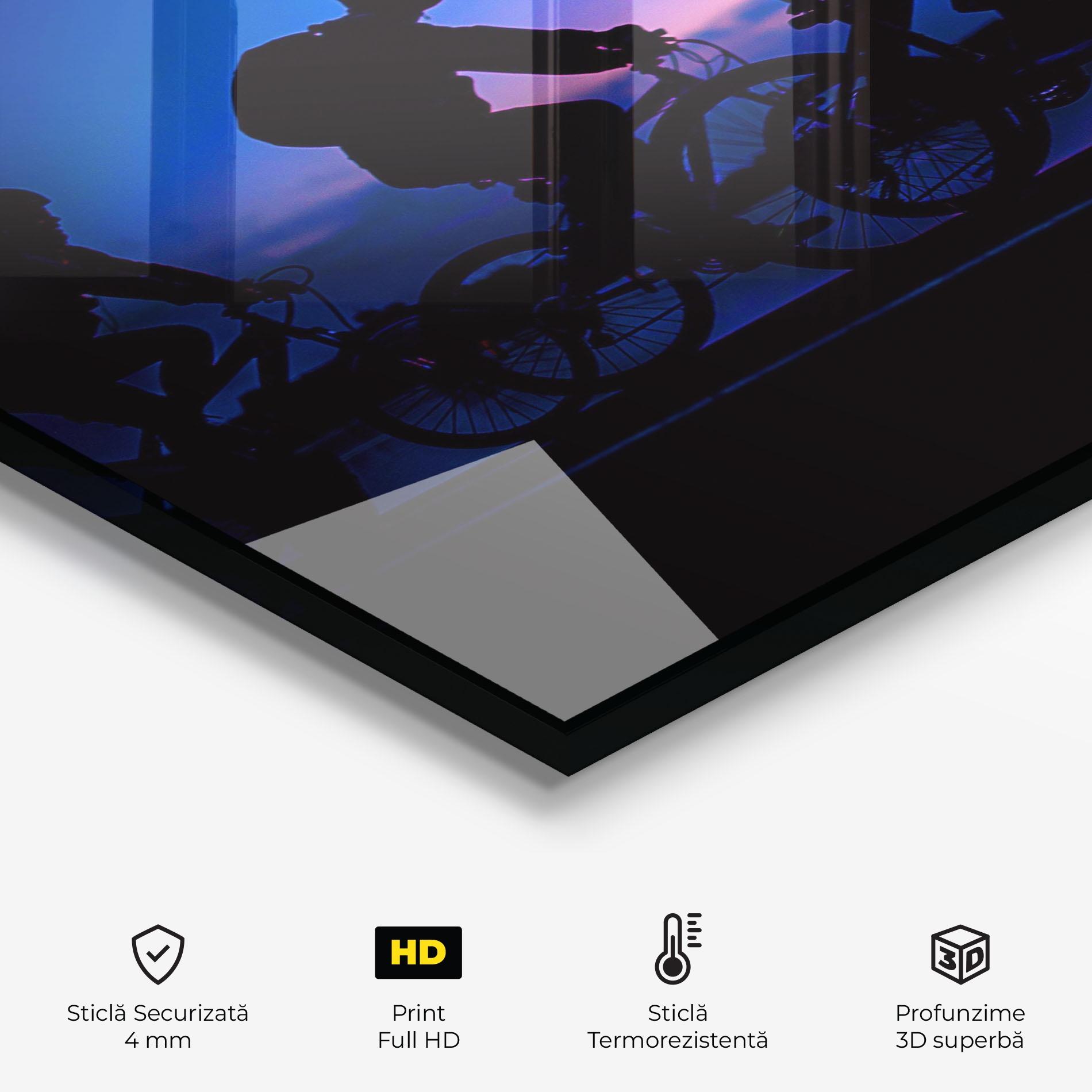 Panou Sticla Bucatarie Dark Blue Sky Shilouette mockup 2