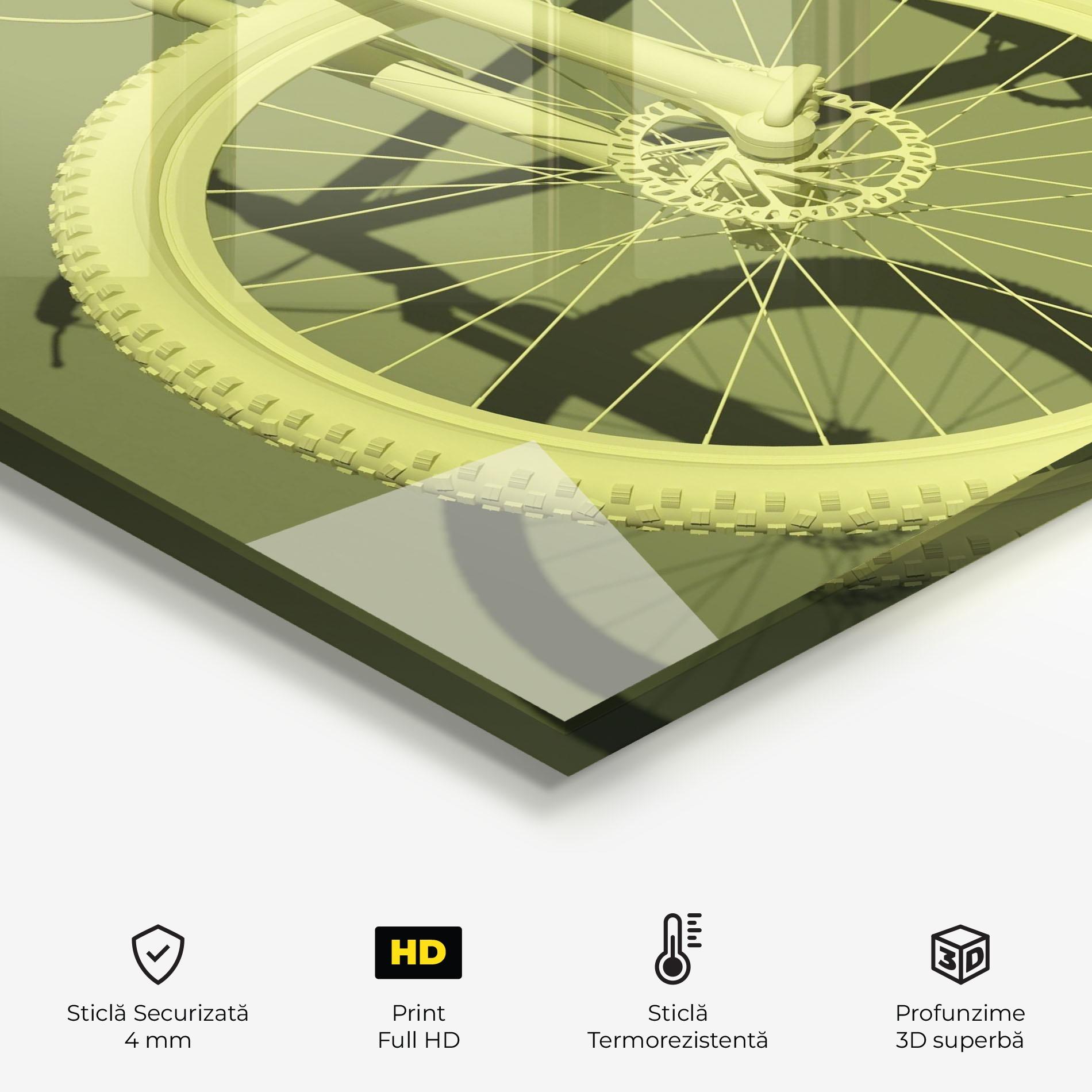 Panou Sticla Bucatarie Green 3d Bike mockup 2