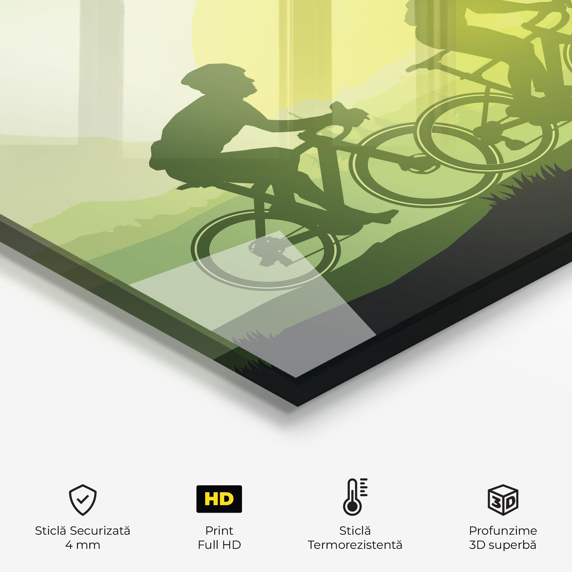 Panou Sticla Bucatarie Green Light Bicycle mockup 2