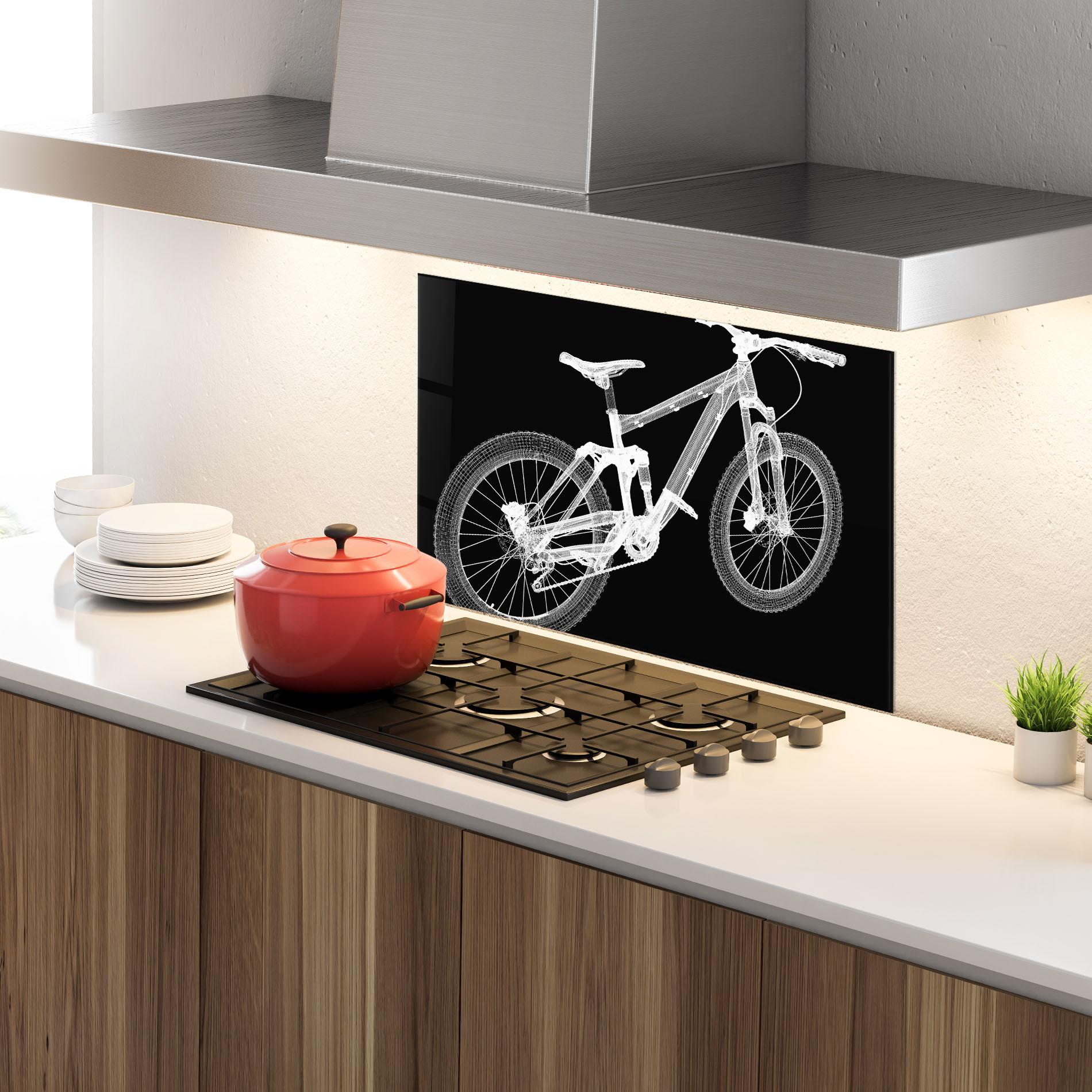 Panou Sticla Bucatarie Bike 3d Model mockup 4
