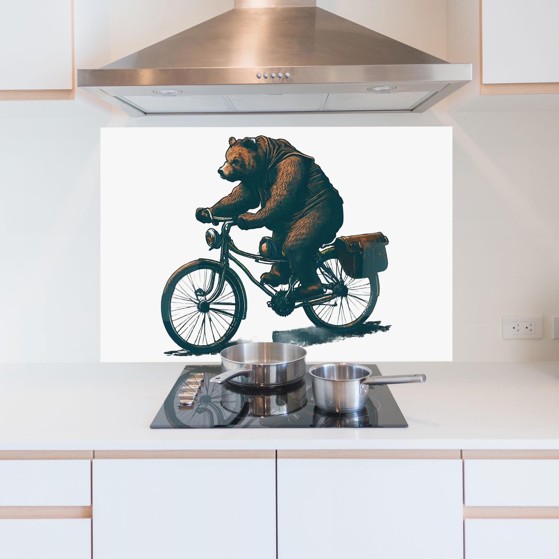 Panou Sticla Bucatarie Bear Bike mockup 5