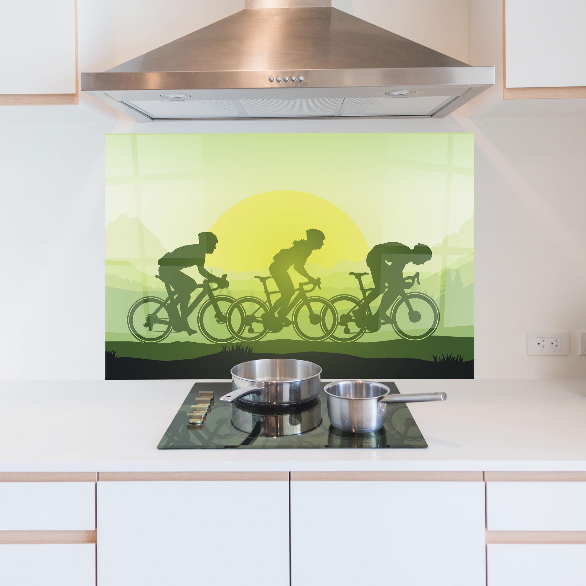 Panou Sticla Bucatarie Green Light Bicycle mockup 5