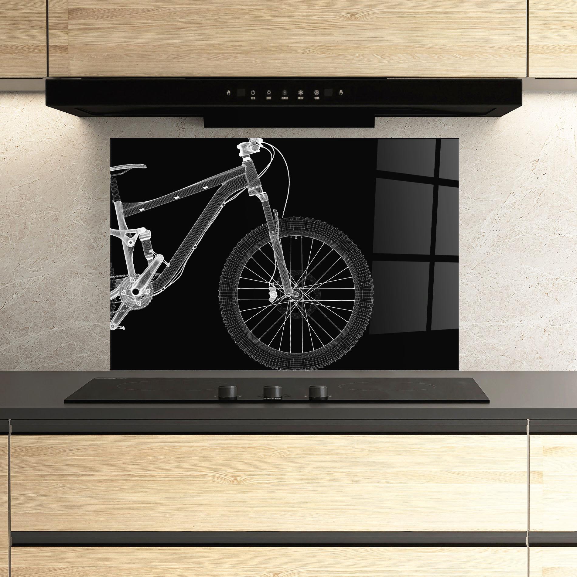 Panou Sticla Bucatarie 3d White Model Bike mockup 3