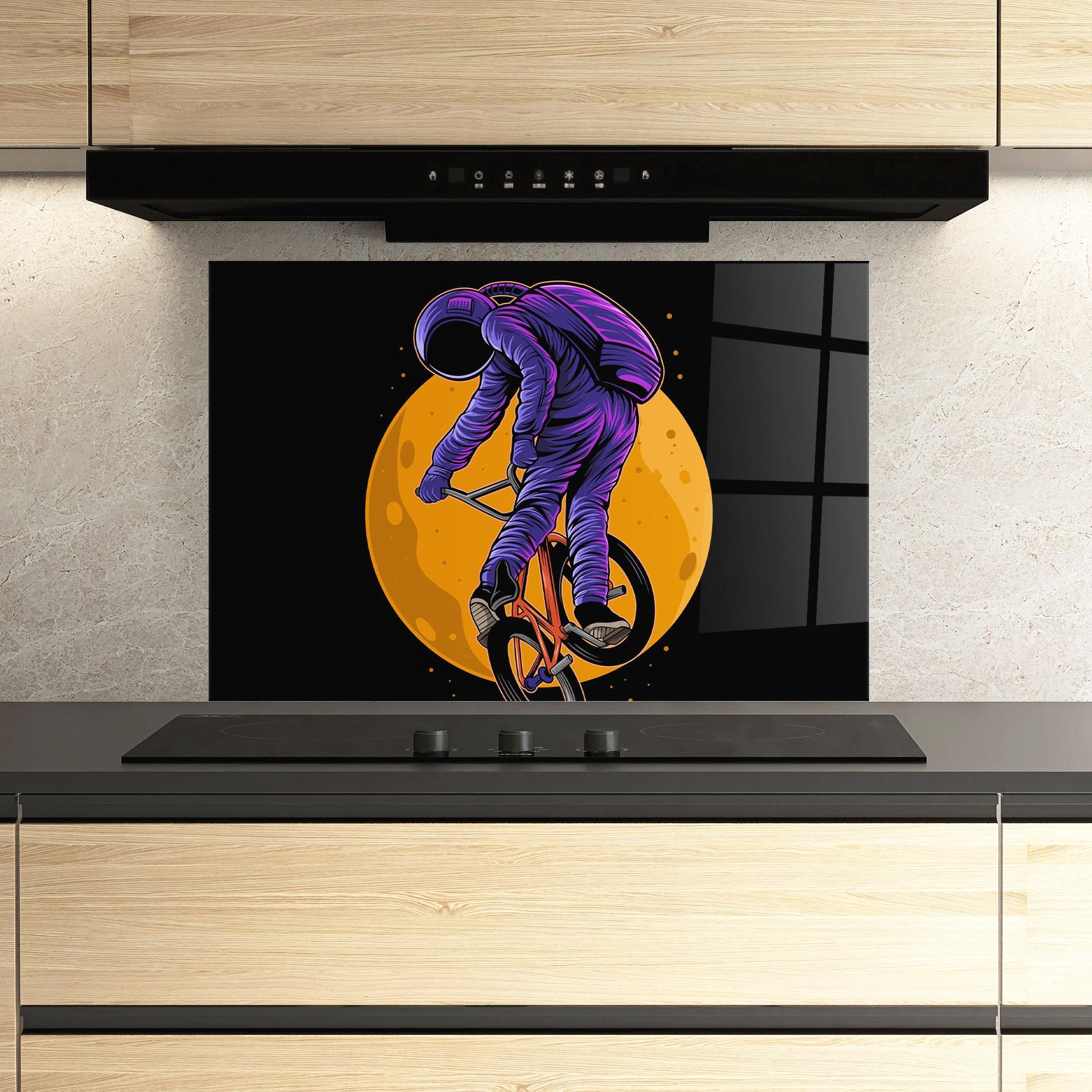 Panou Sticla Bucatarie Astronaut Bike mockup 3