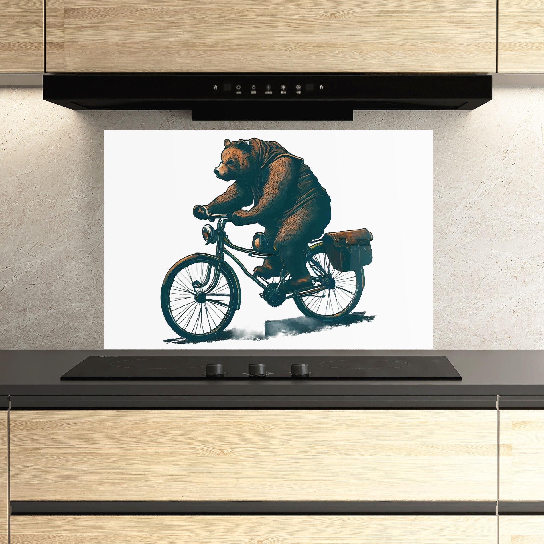 Panou Sticla Bucatarie Bear Bike mockup 3