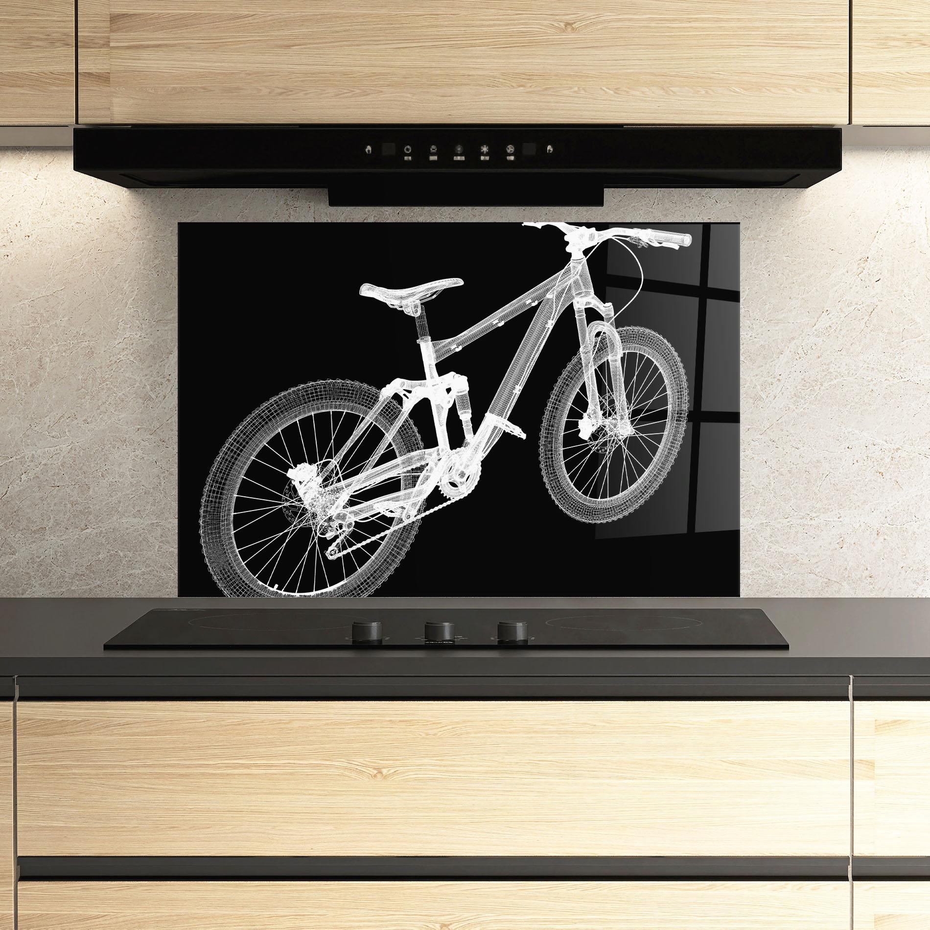 Panou Sticla Bucatarie Bike 3d Model mockup 3