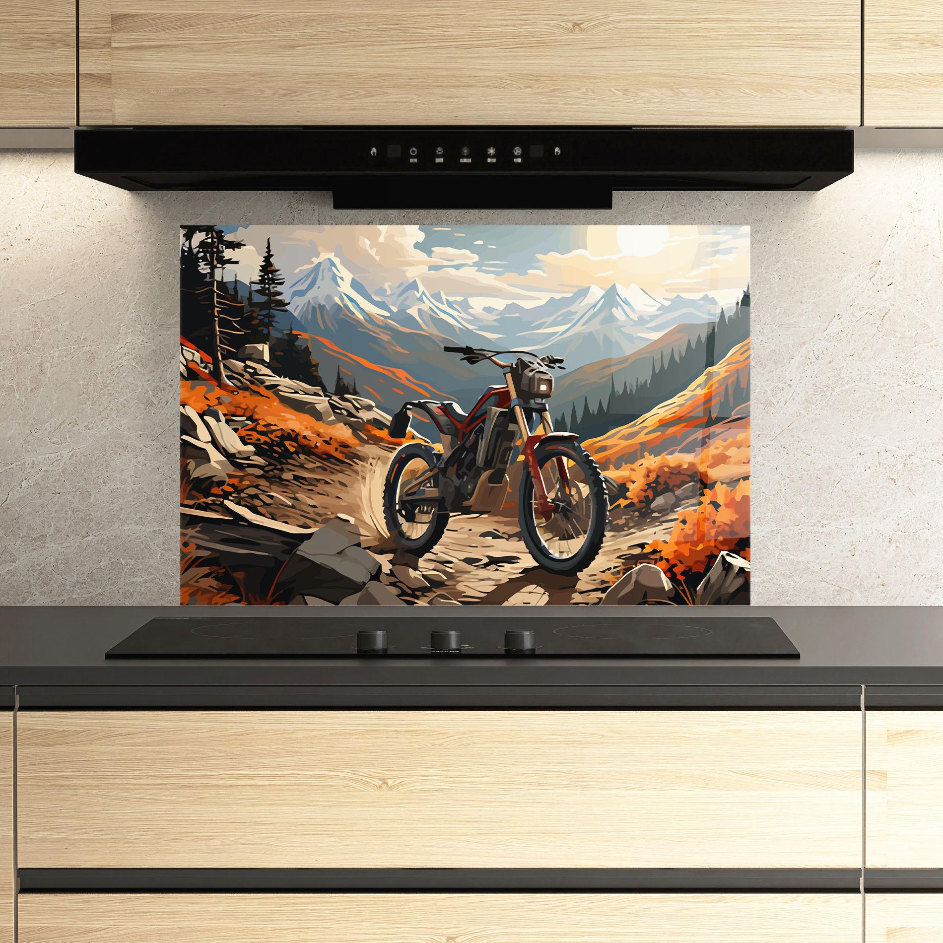 Panou Sticla Bucatarie Bike Mountain mockup 3