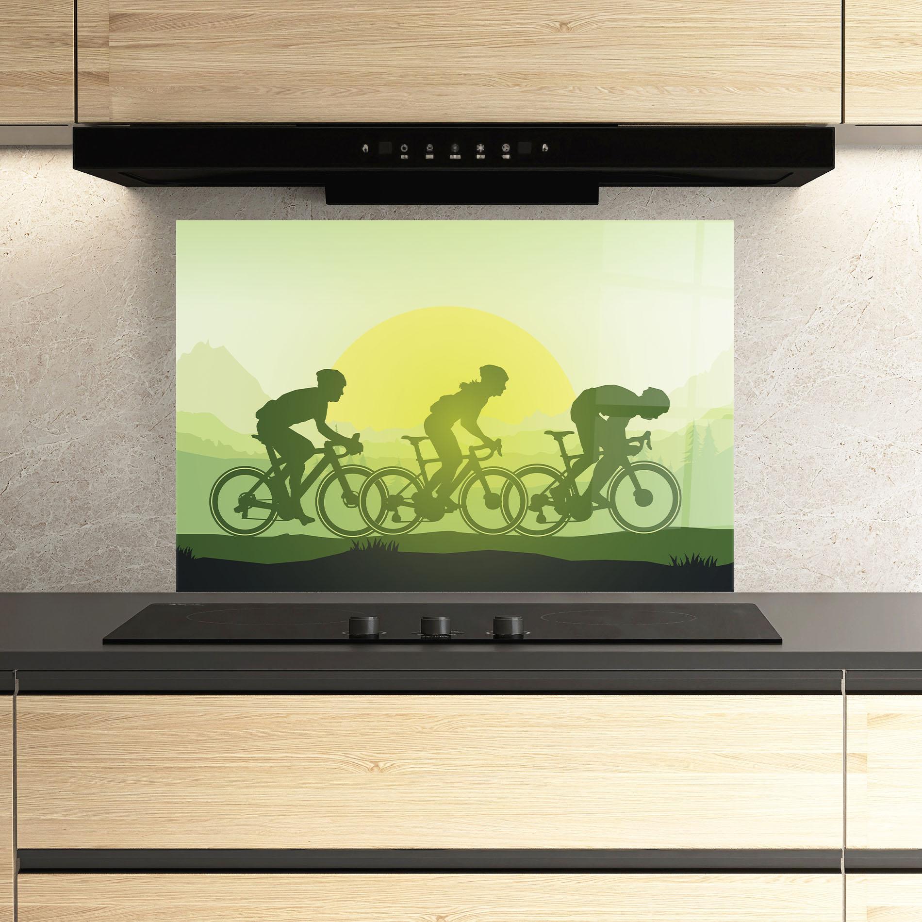 Panou Sticla Bucatarie Green Light Bicycle mockup 3