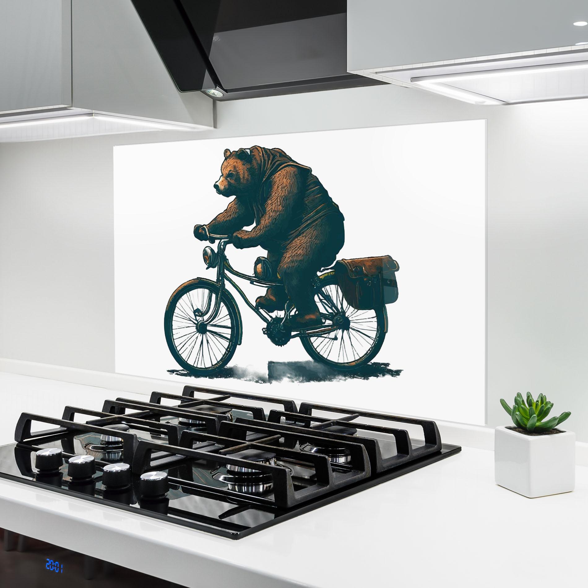 Panou Sticla Bucatarie Bear Bike mockup 6