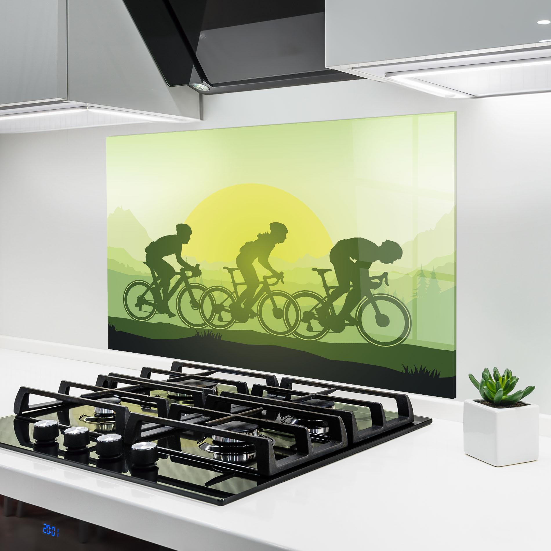 Panou Sticla Bucatarie Green Light Bicycle mockup 6
