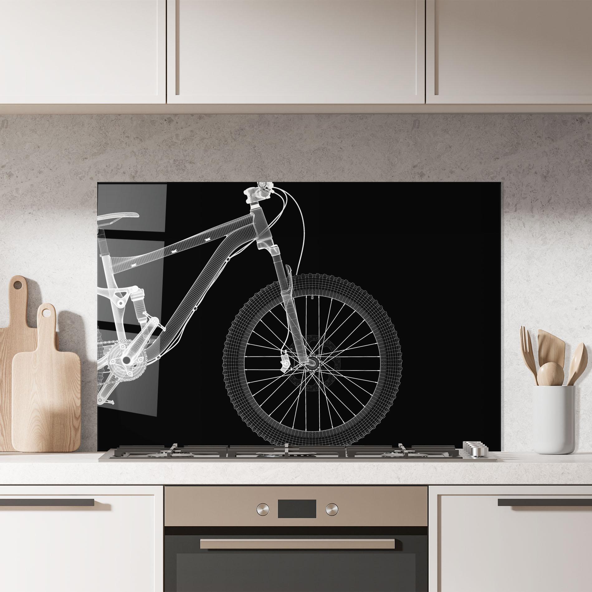 Panou Sticla Bucatarie 3d White Model Bike mockup 7