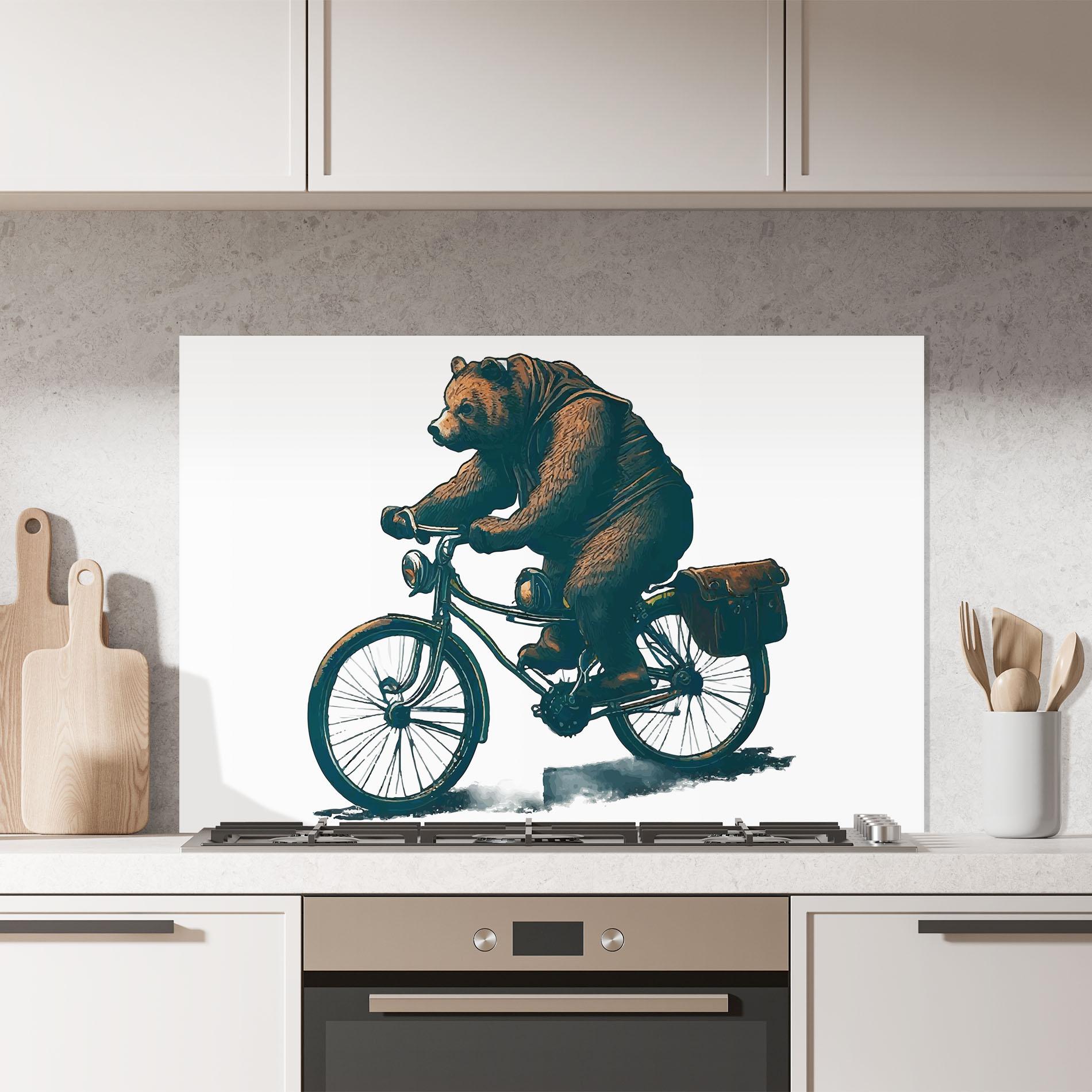 Panou Sticla Bucatarie Bear Bike mockup 7